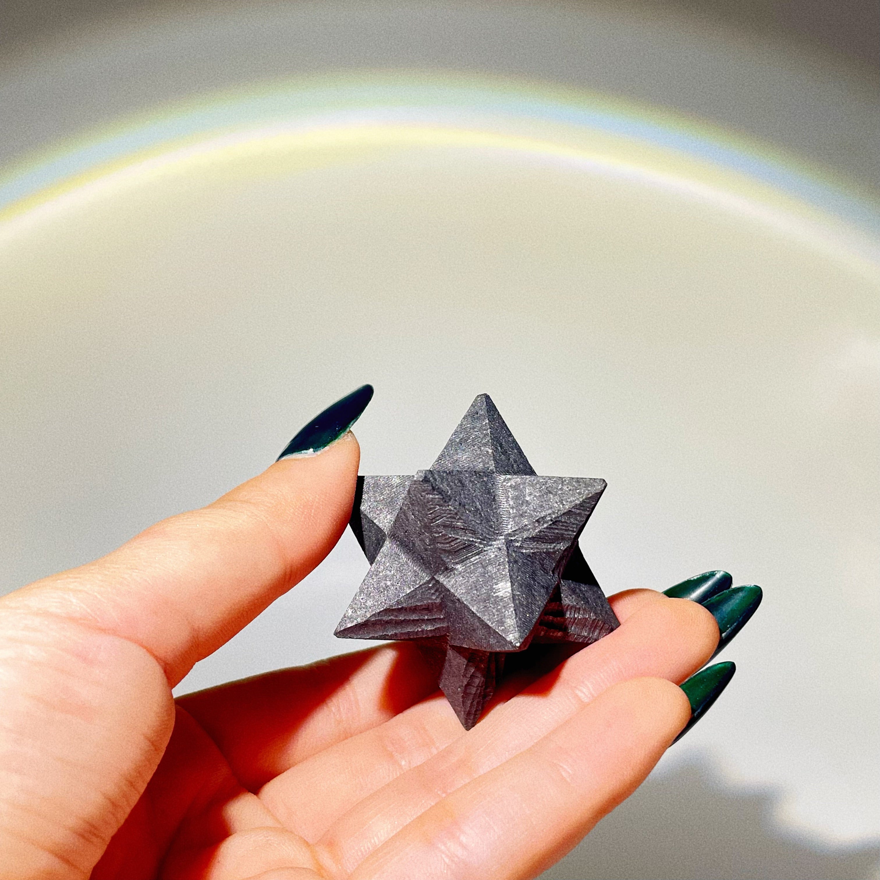 Energyshine Natural Shungite Merkaba Star Generator | Raw Crystal Energy Sculpture for Energetic Protection, Grounding & Spiritual Balance - EnergyShine