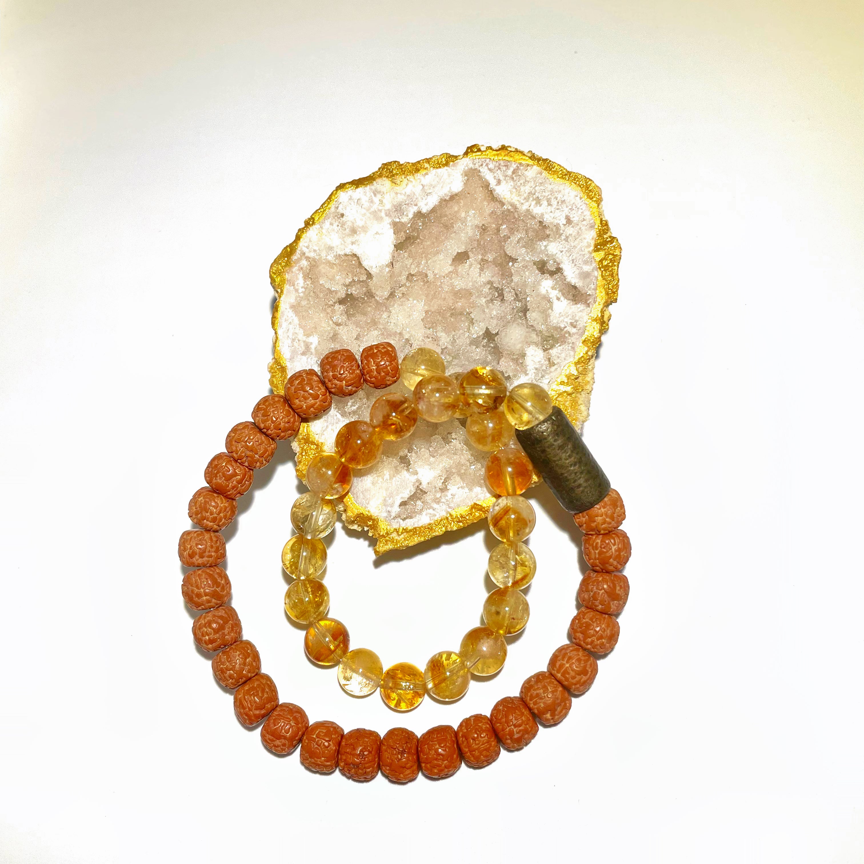 EnergyShine Citrine & Rudraksha Mala Bracelet - EnergyShine