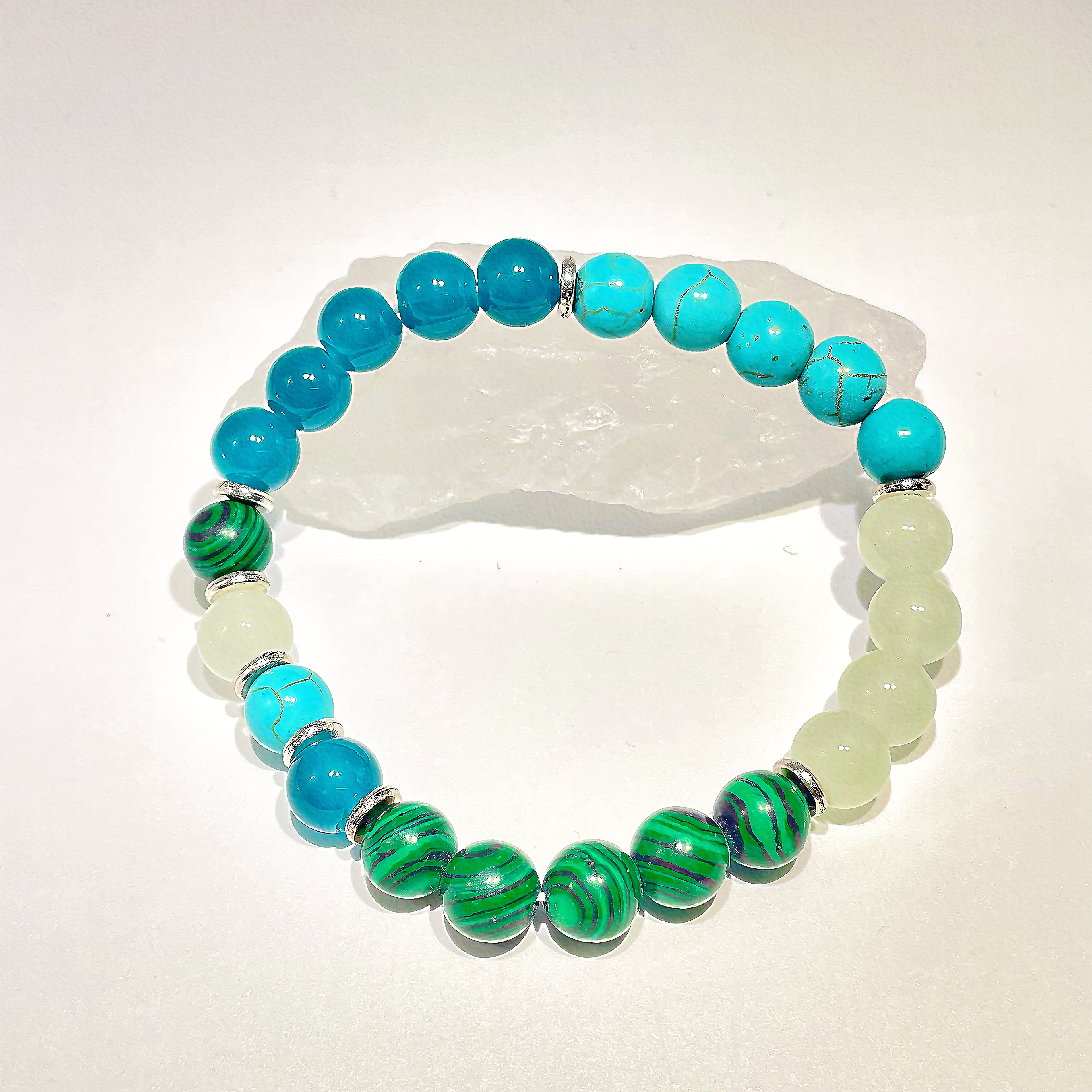 EnergyShine Natural Malachite and Turquoise Beaded Bracelet - EnergyShine