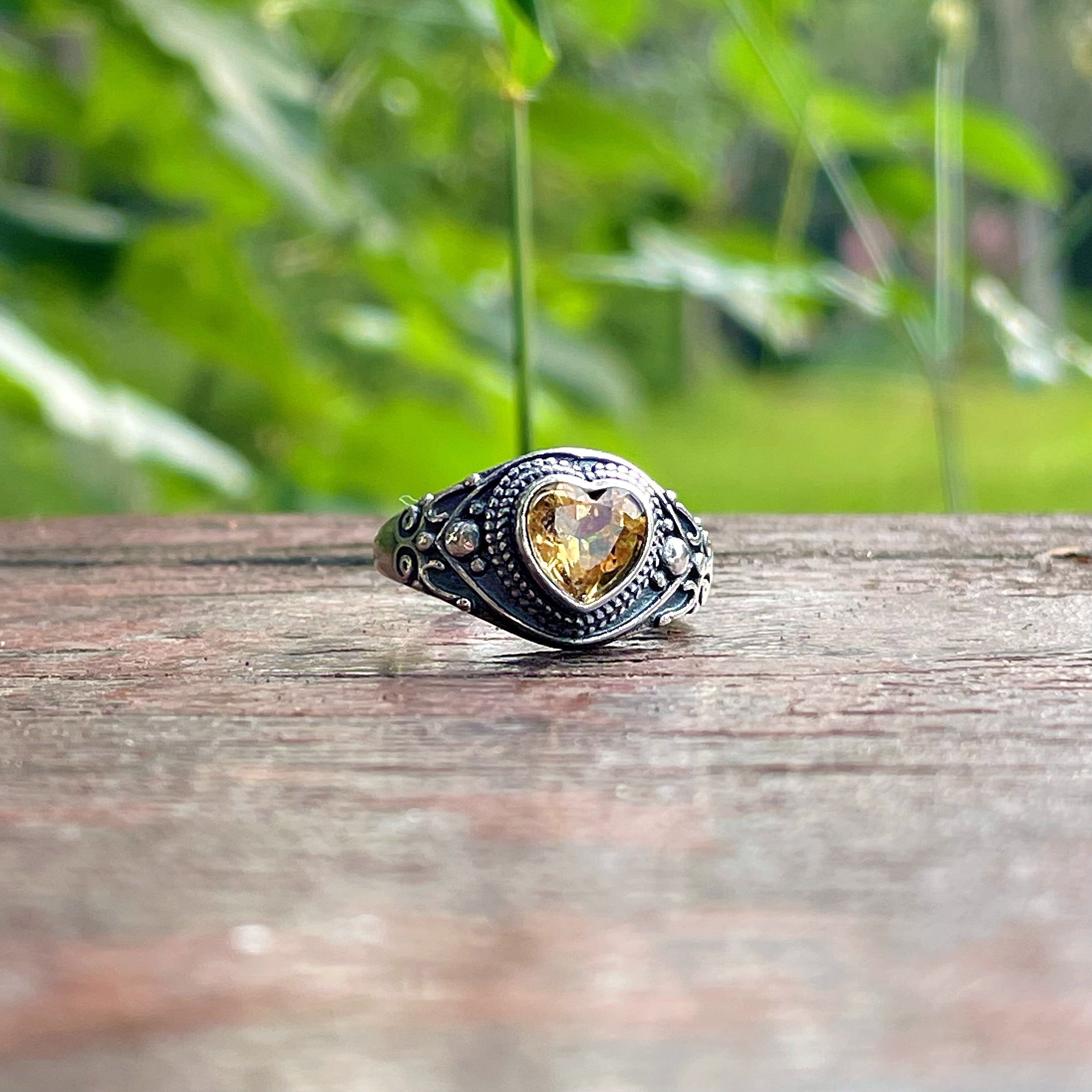 EnergyShine 💛 Natural Heart Citrine Ring