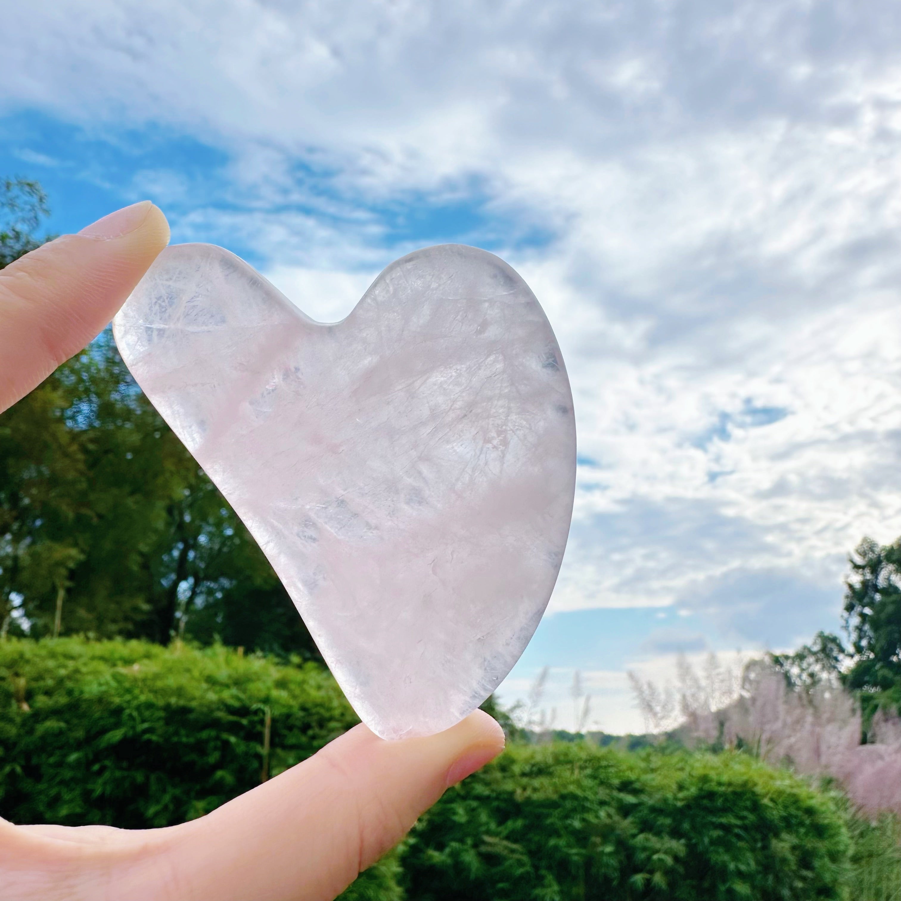 Energyshine Natural Rose Quartz Gua Sha | Facial Beauty Massage Tool 💗✨