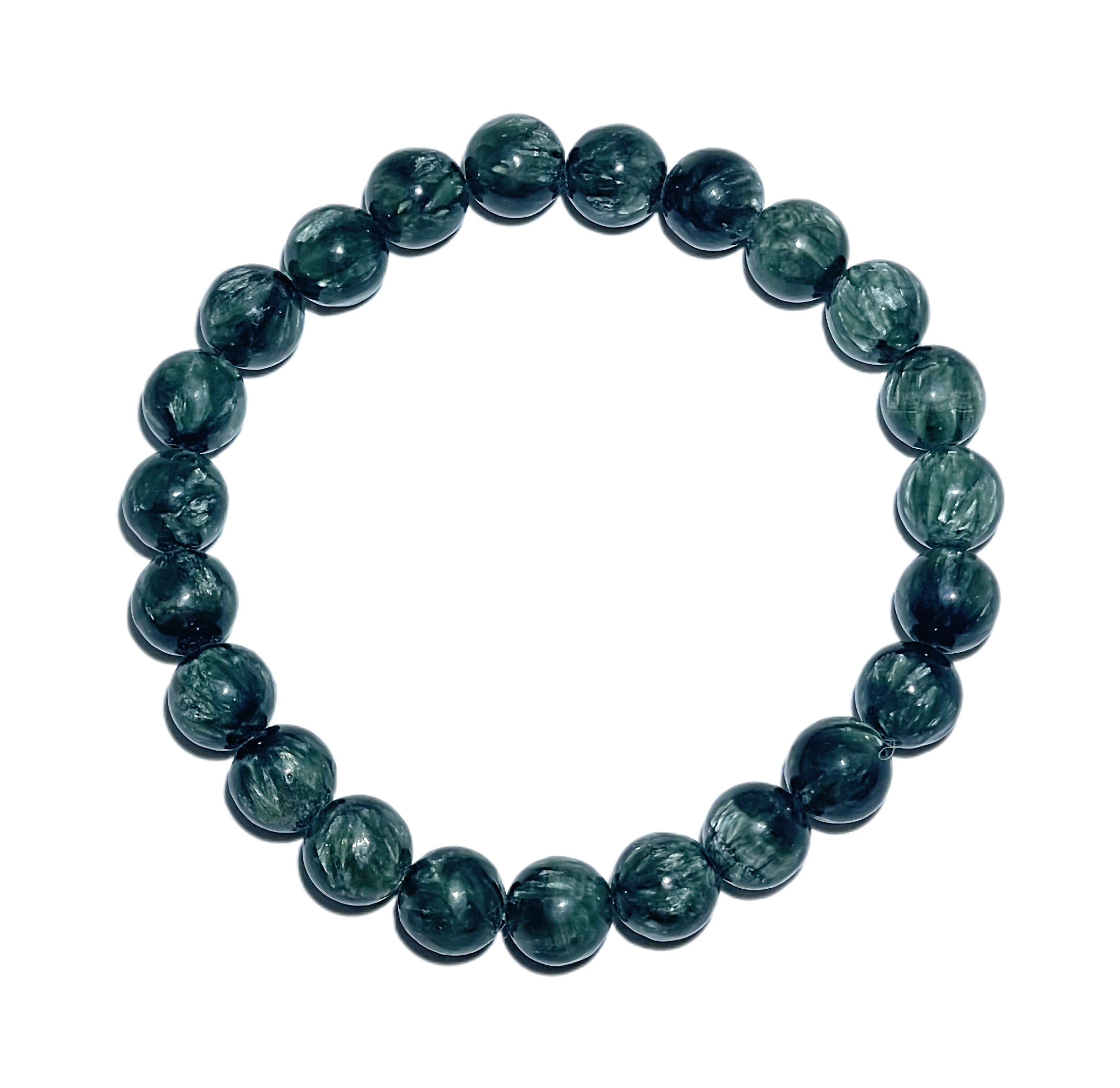 Energyshine Natural Seraphinite Stone Single-Strand Bracelet - EnergyShine