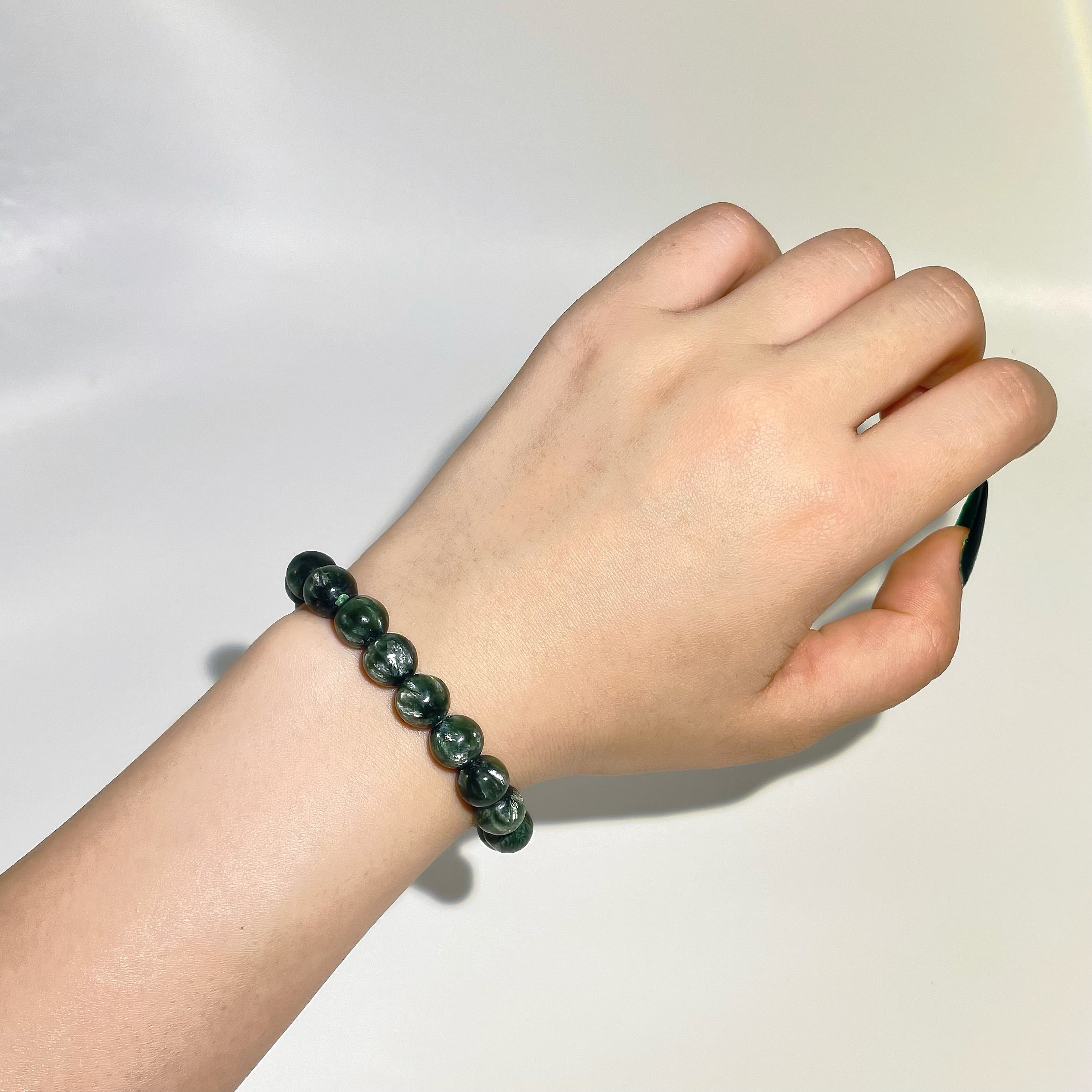 Energyshine Natural Seraphinite Stone Single-Strand Bracelet - EnergyShine