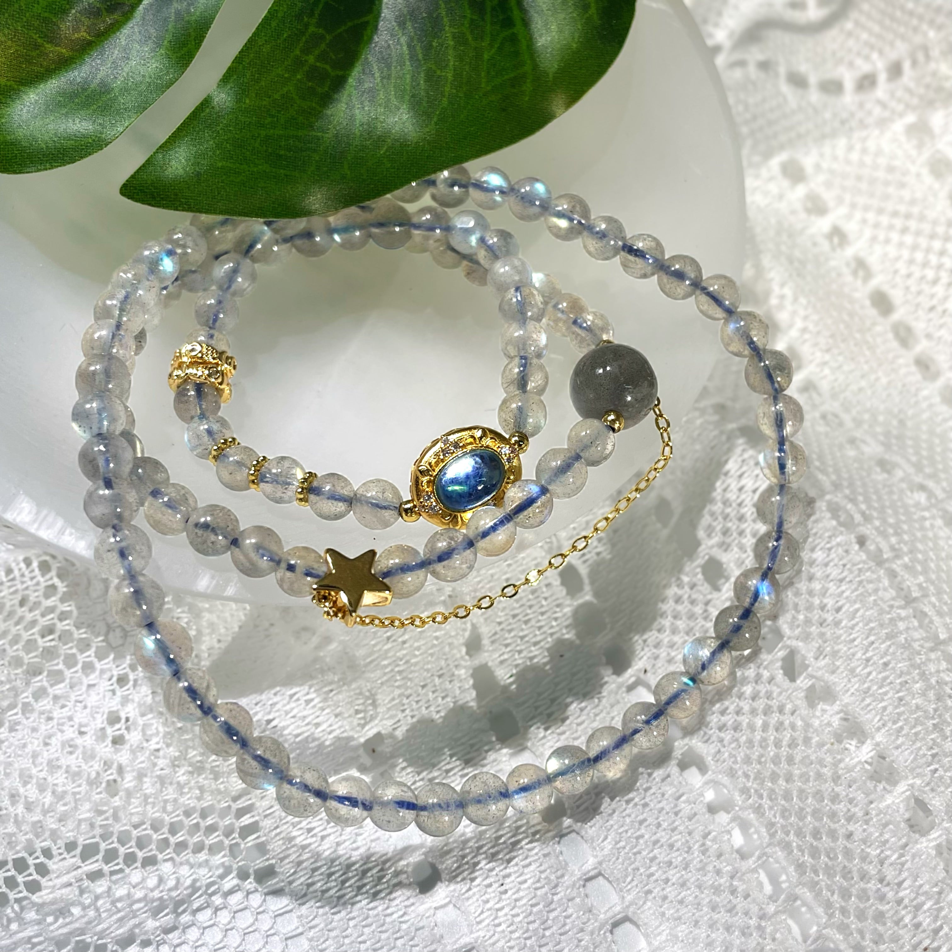 Energyshine Grey Moonstone Double-Strand Bracelet - EnergyShine