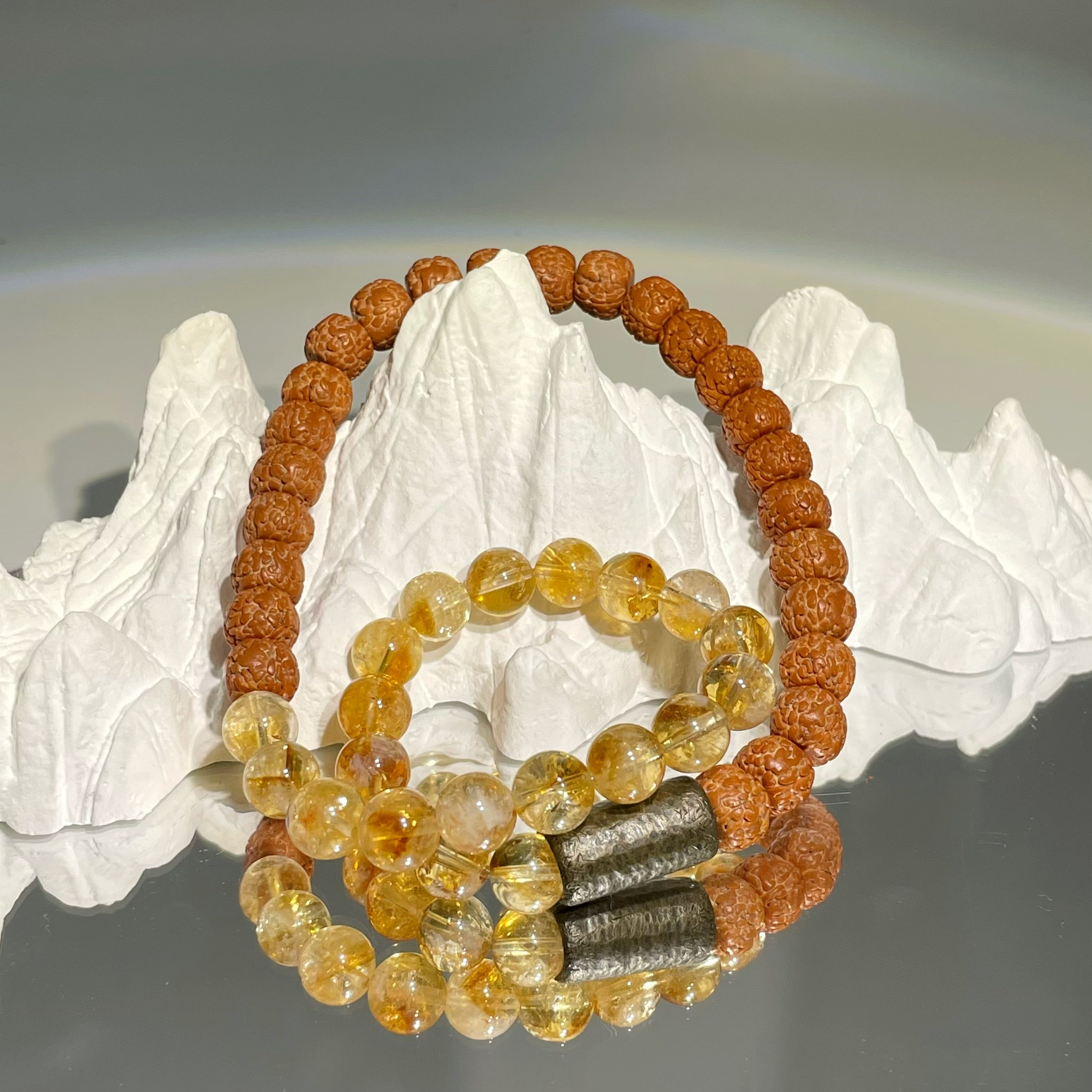EnergyShine Citrine & Rudraksha Mala Bracelet - EnergyShine