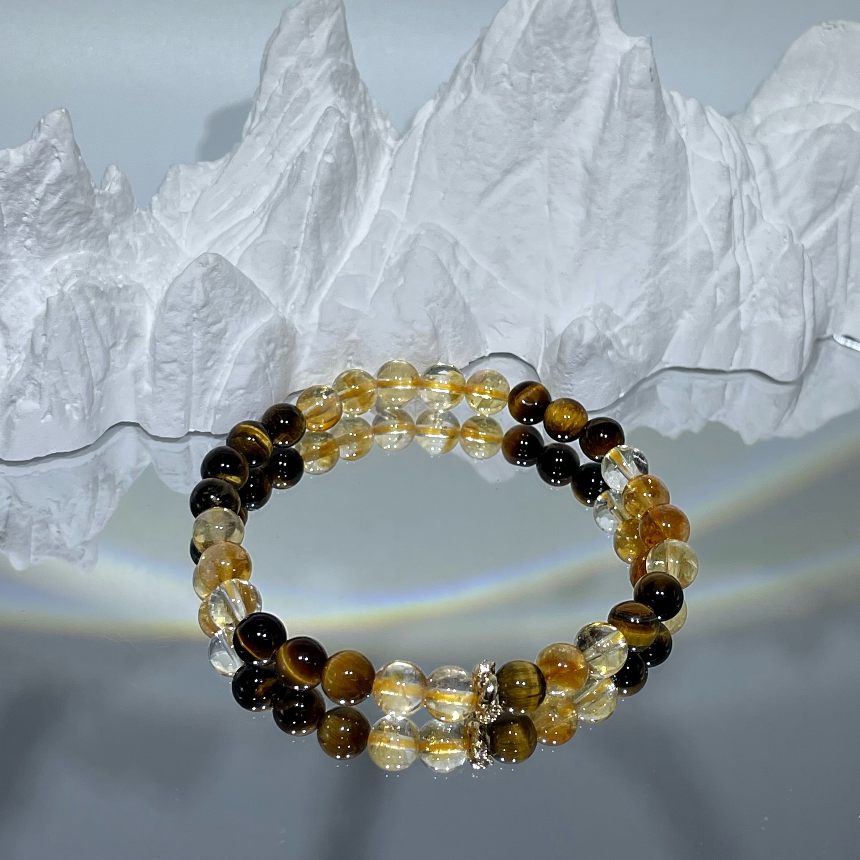 EnergyShine Natural Double Circle Black and Gold Sheen Obsidian Bracelet - EnergyShine