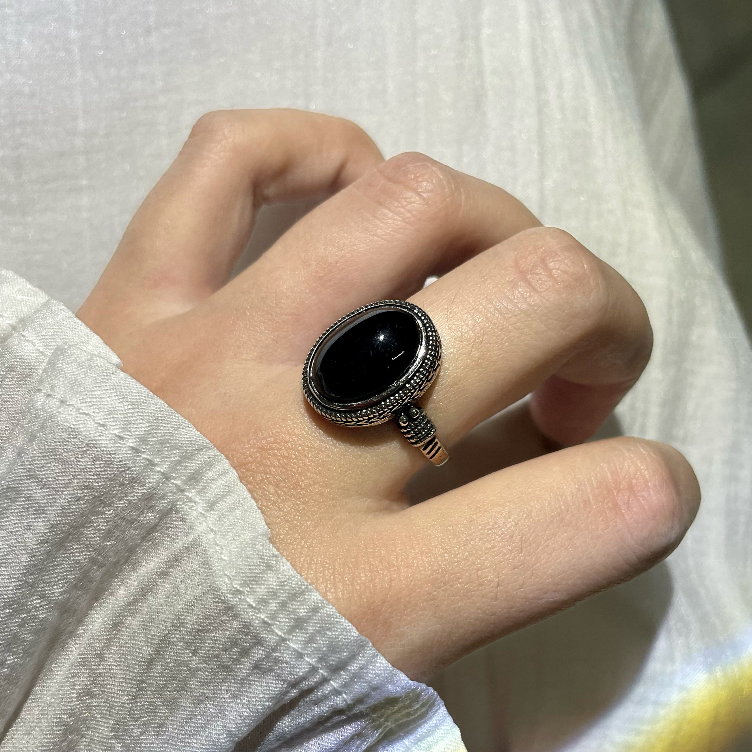 EnergyShine Natural Black Onyx Ring - EnergyShine