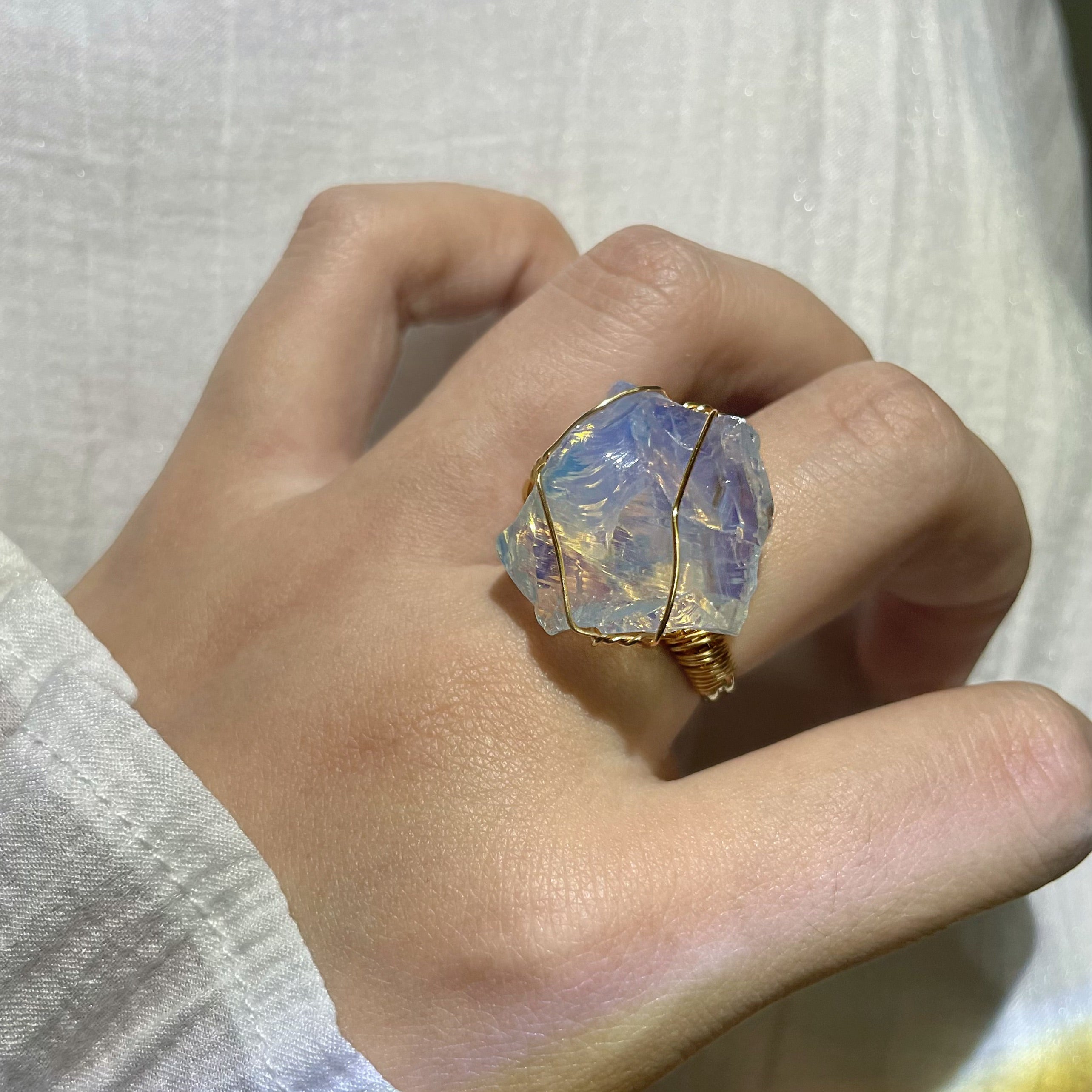 EnergyShine Natural Irregular Opal Ring - EnergyShine