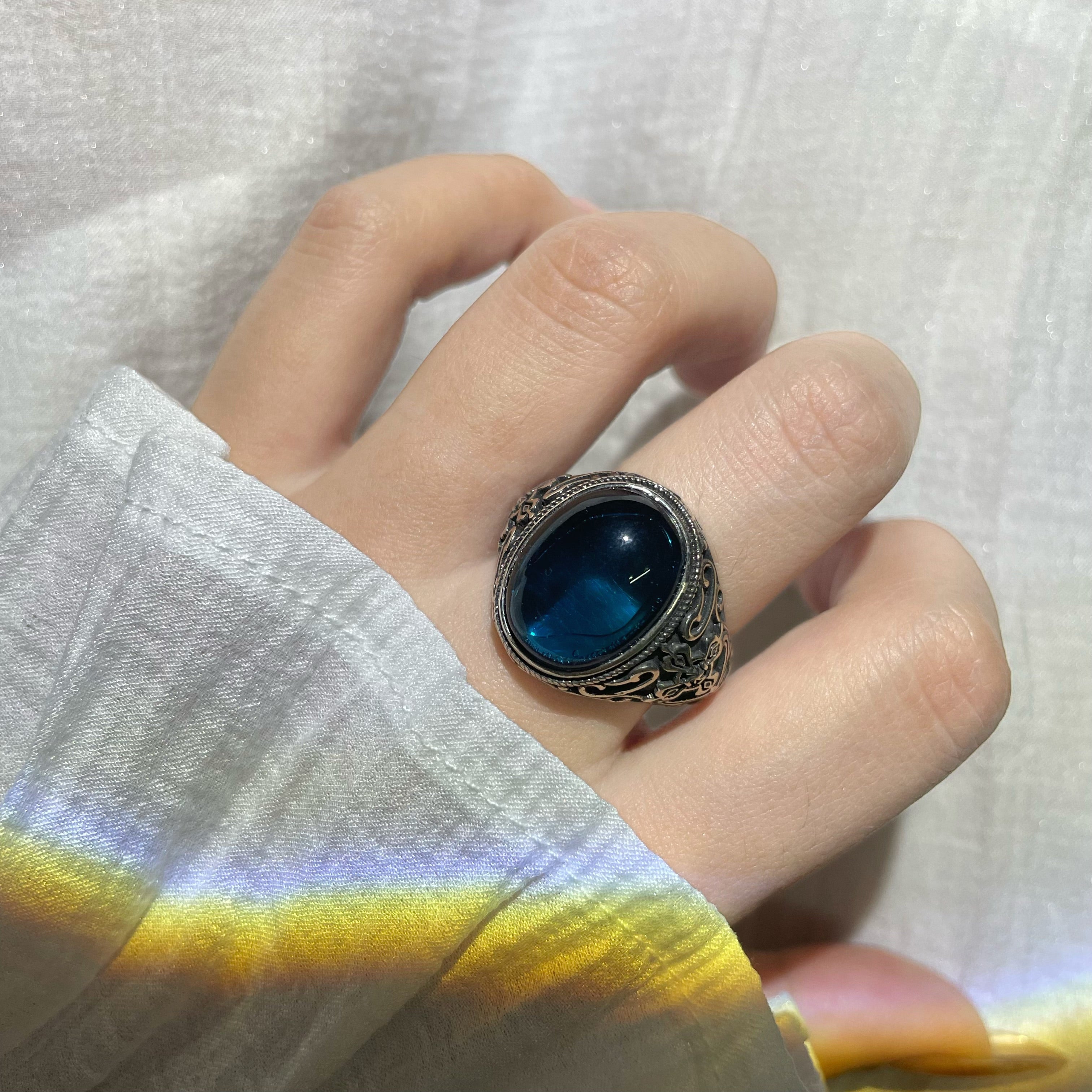 EnergyShine Natural Aquamarine Adjustable Ring | Healing Stone Jewelry - EnergyShine