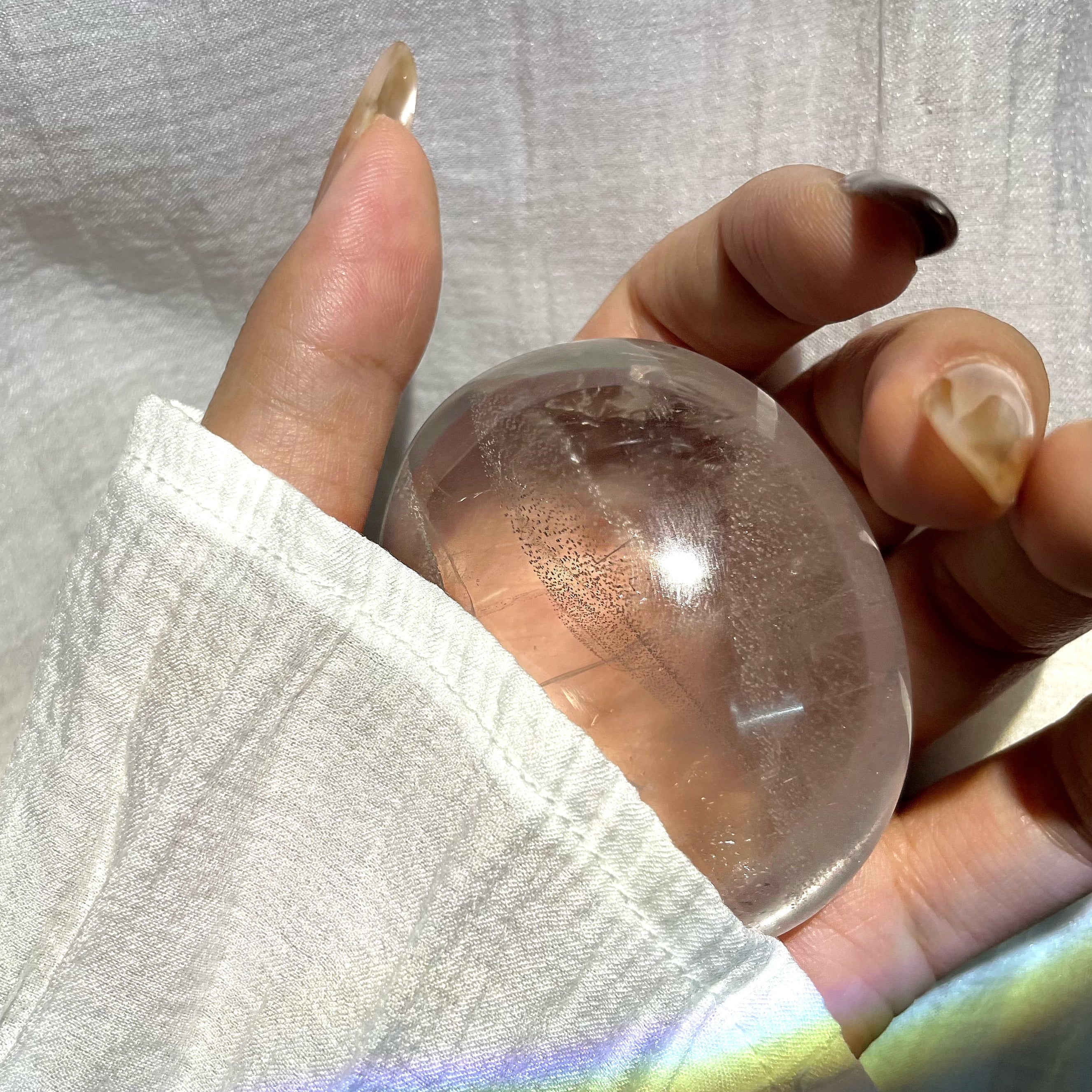 Energyshine Natural Clear Quartz Palm Stone | Energy Cleansing & Mindfulness Meditation Aid 🌟 - EnergyShine