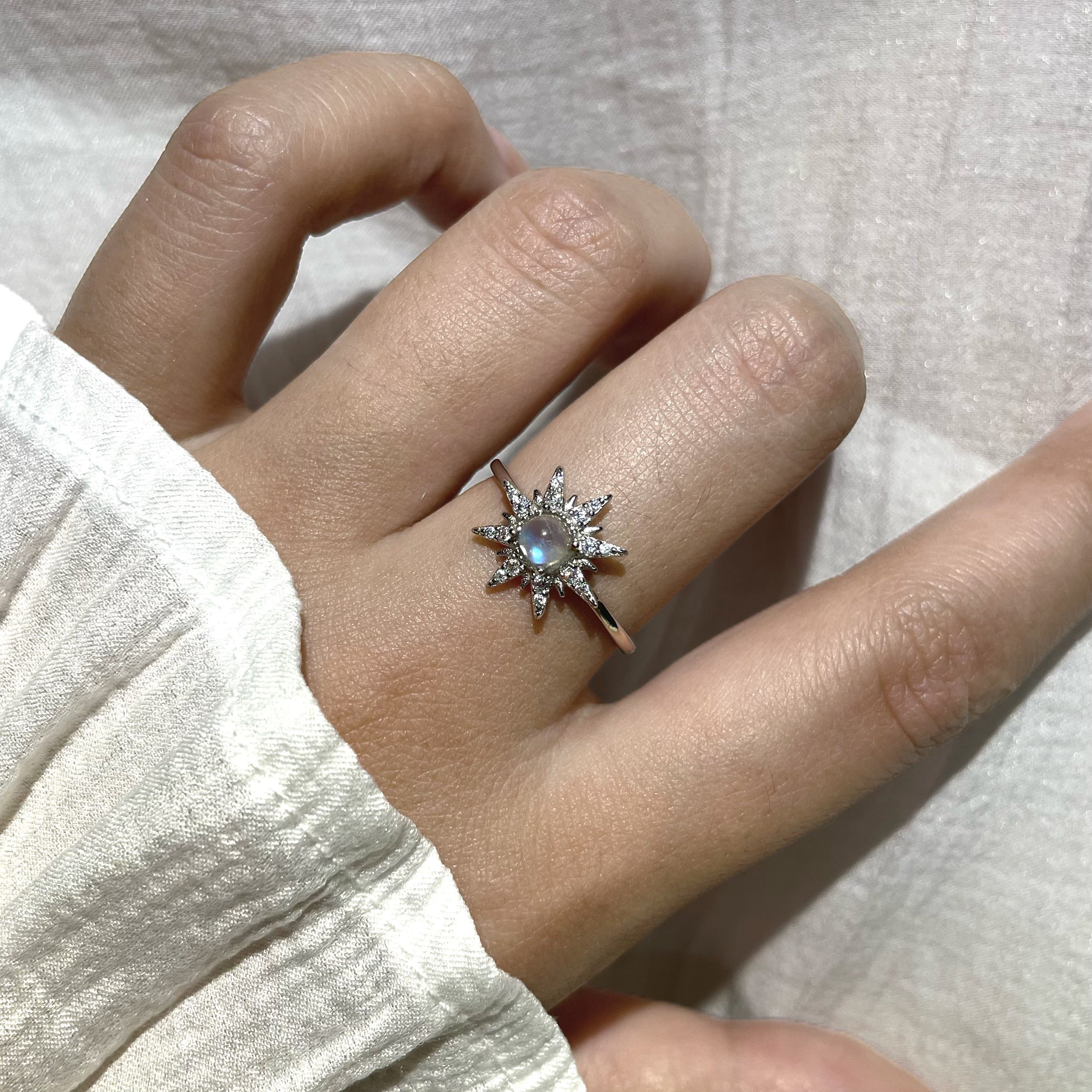 EnergyShine Natural Blue Moonstone Ring - EnergyShine