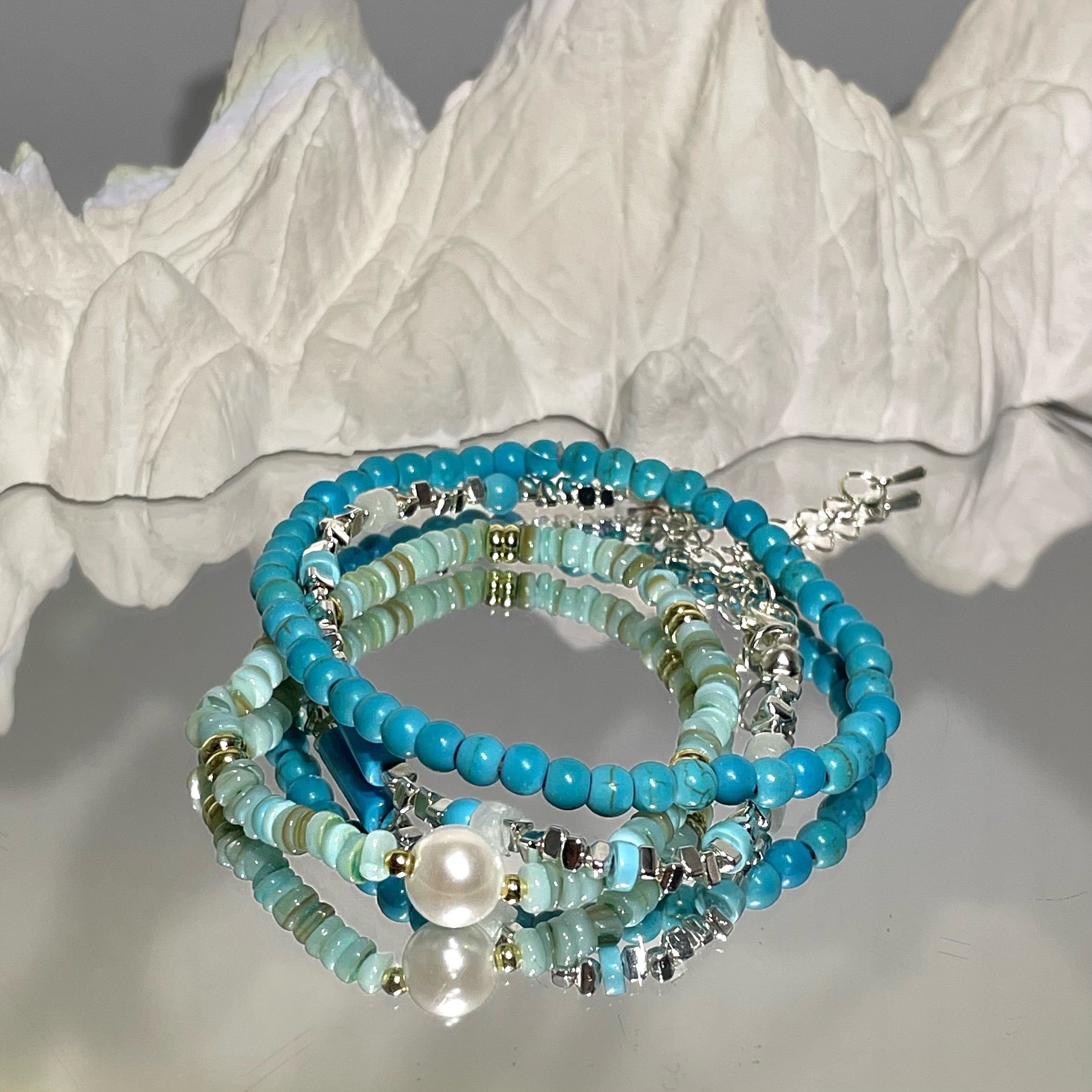 Energyshine Turquoise & Sterling Silver Beaded Bracelet - EnergyShine