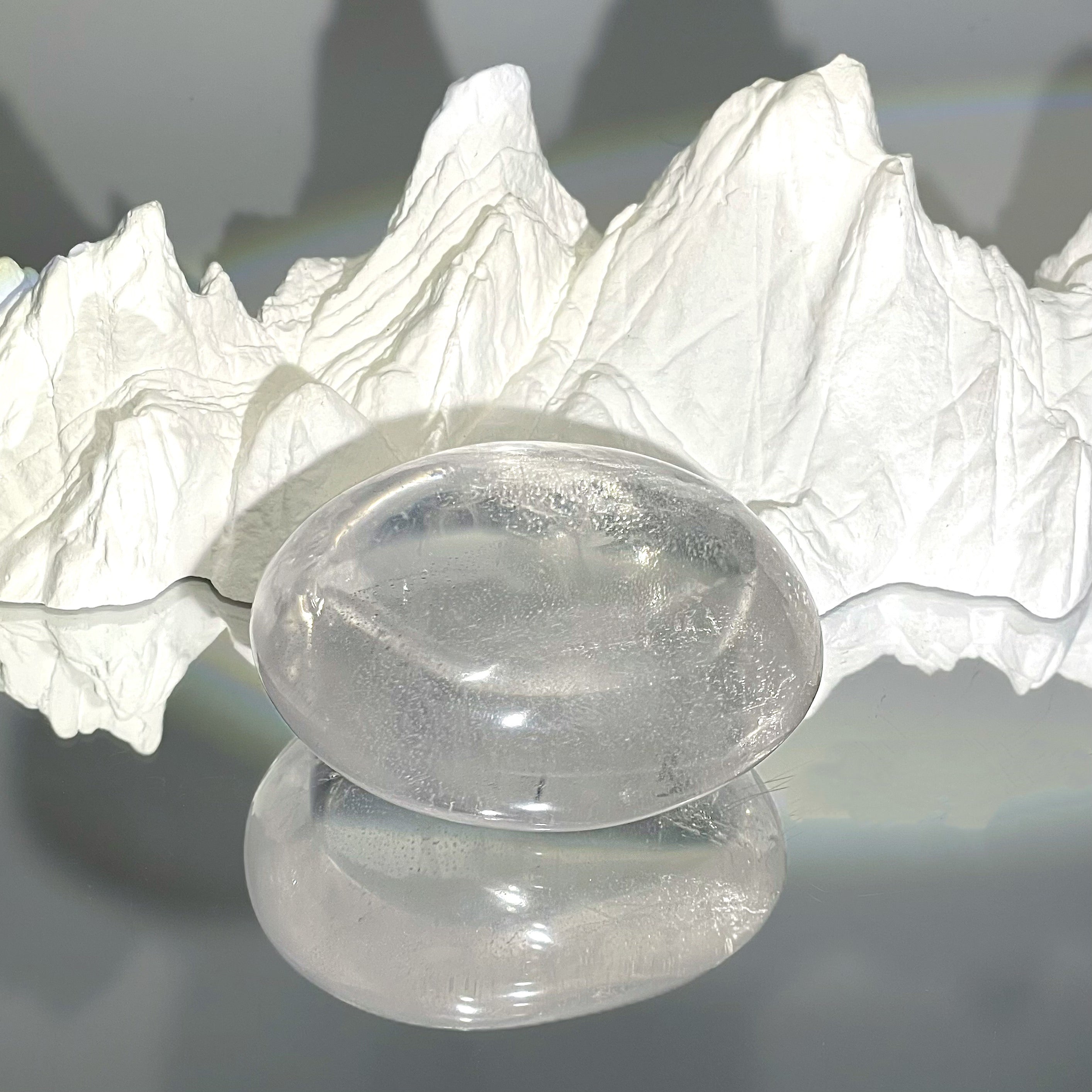 Energyshine Natural Clear Quartz Palm Stone | Energy Cleansing & Mindfulness Meditation Aid 🌟 - EnergyShine