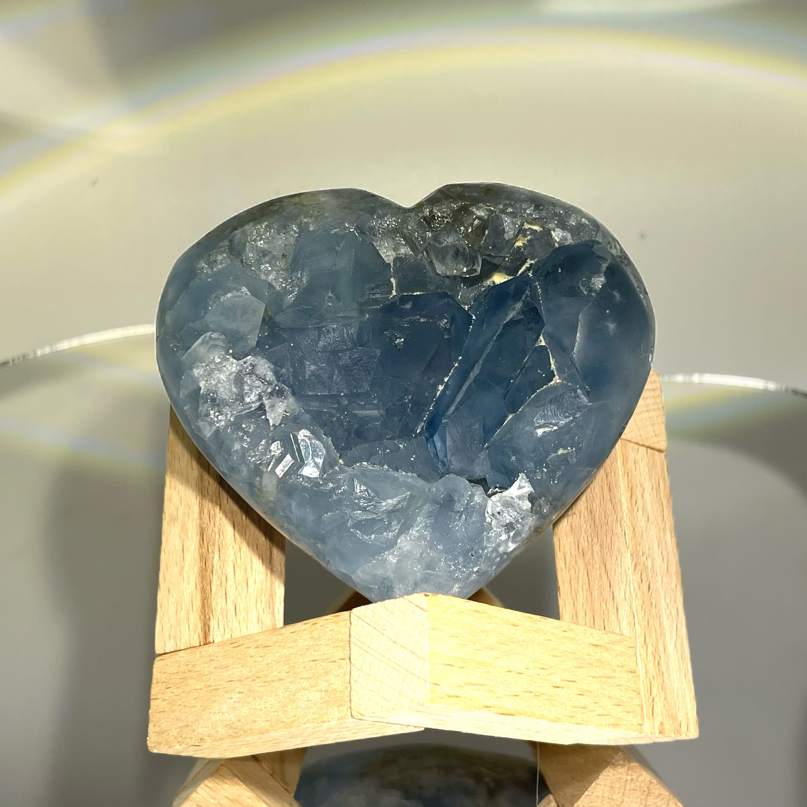 EnergyShine Heart-Shaped Celestine Geode | Angel's Heart Energy Gift · Eternal Token of Love and Serenity - EnergyShine