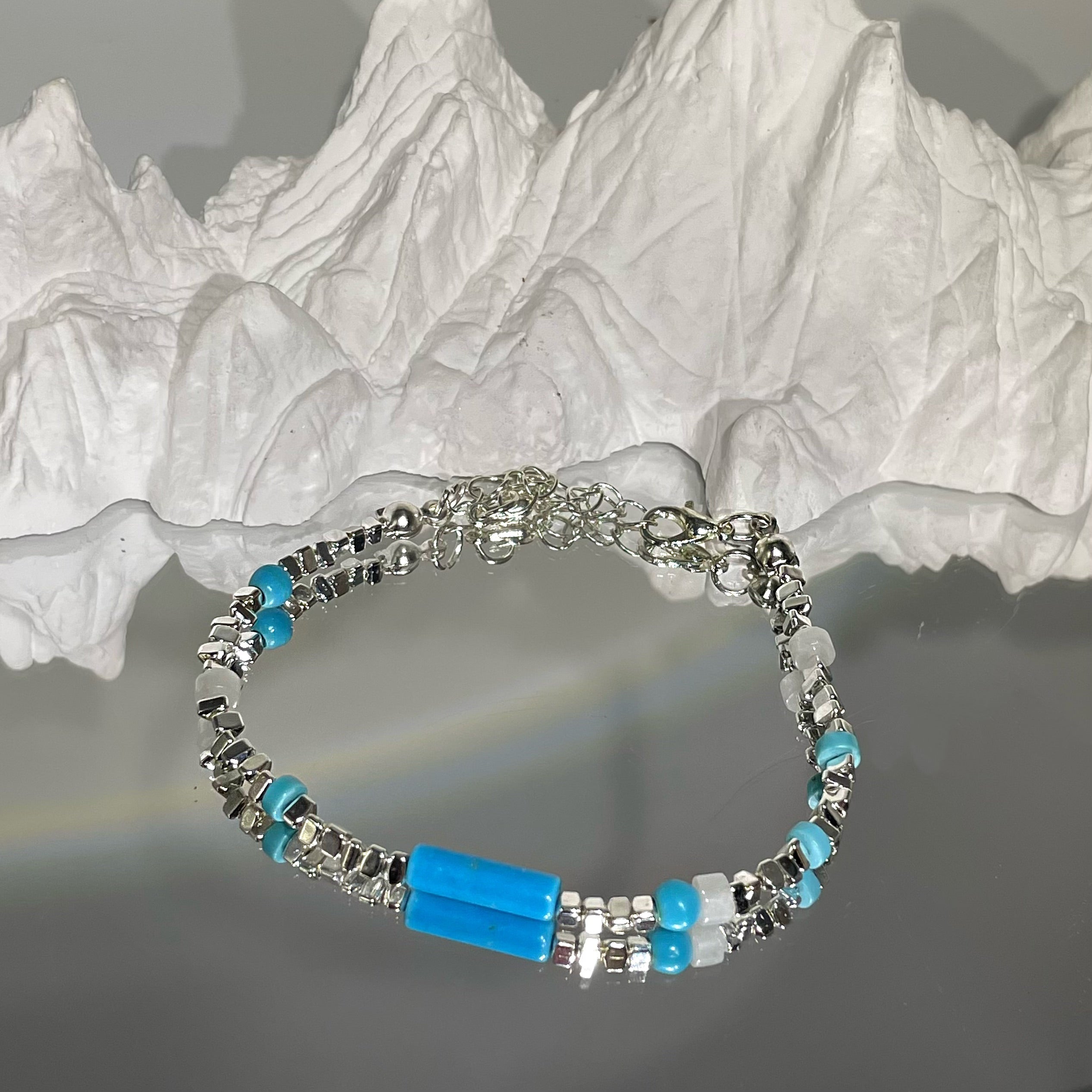 Energyshine Turquoise & Sterling Silver Beaded Bracelet - EnergyShine