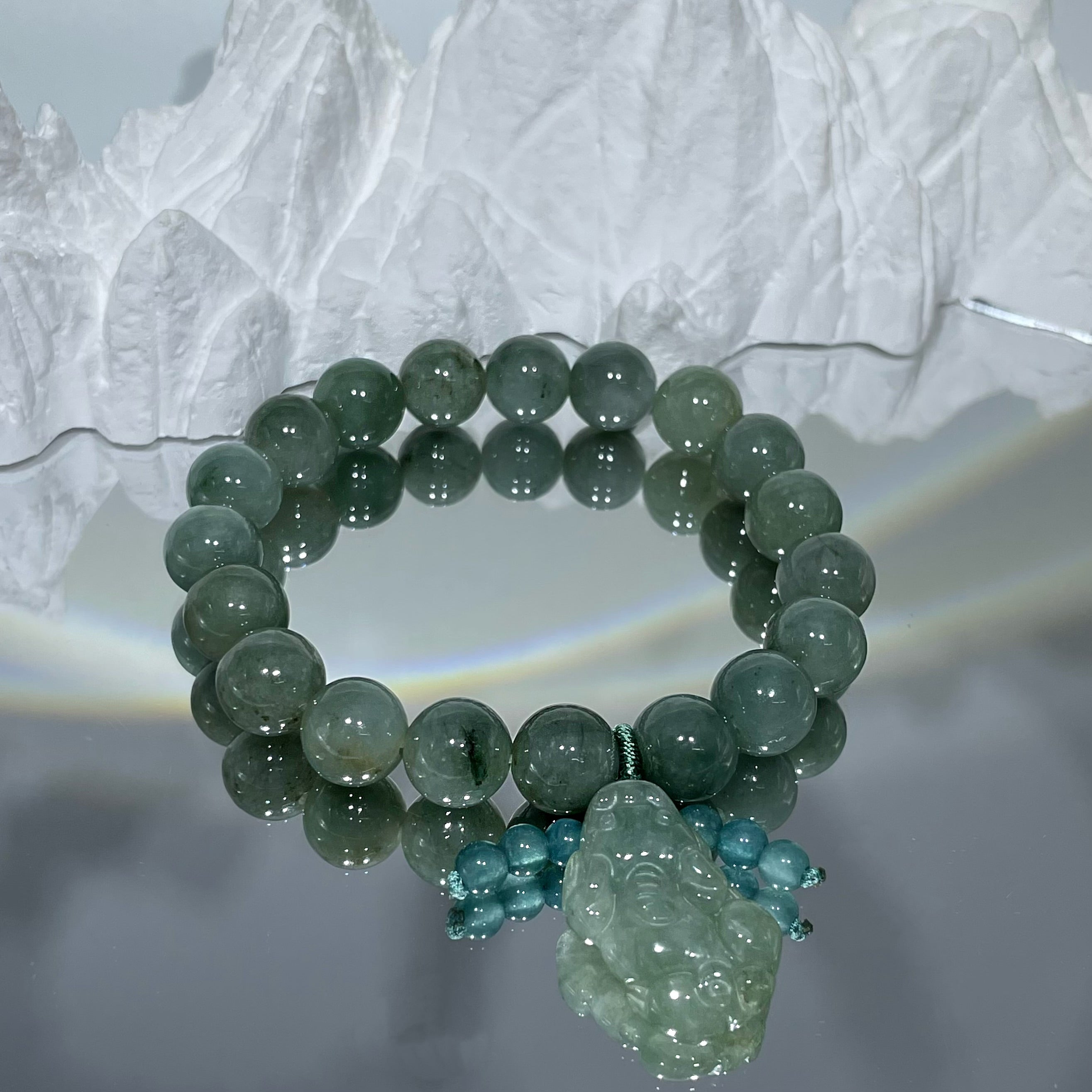 Energyshine Natural Myanmar A-Grade Jadeite Bead Bracelet | Pi Xiu Jade String Bracelet 💚 - EnergyShine