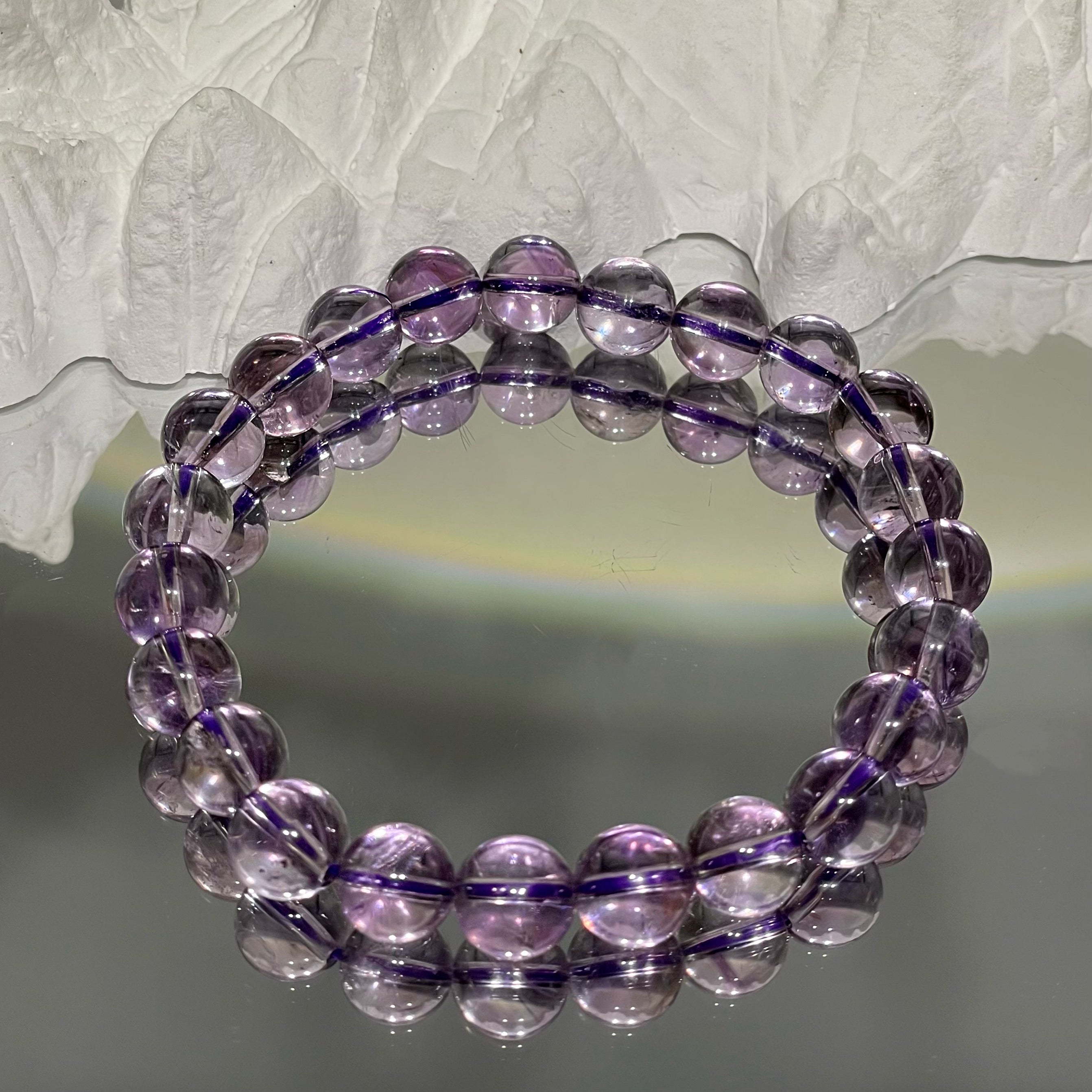 EnergyShine Ice-Clear Amethyst Bracelet - Stone of Intuition & Spiritual Protection - EnergyShine