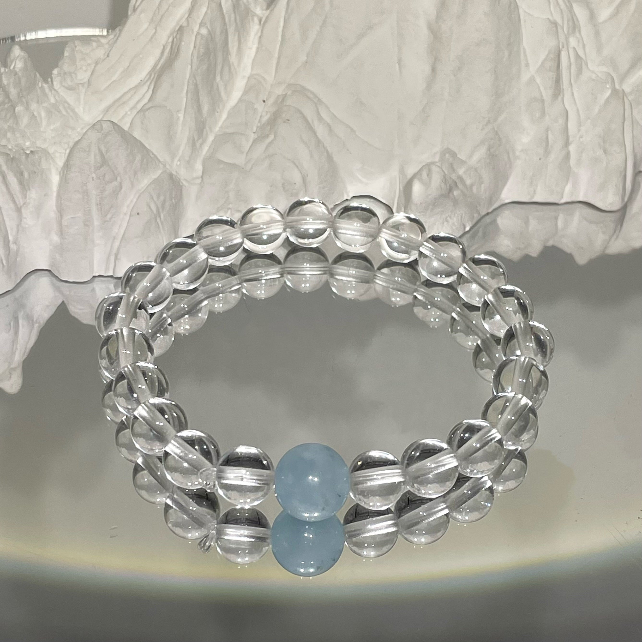 EnergyShine Clear Quartz & Aquamarine Bracelet - Amplified Clarity & Courage - EnergyShine