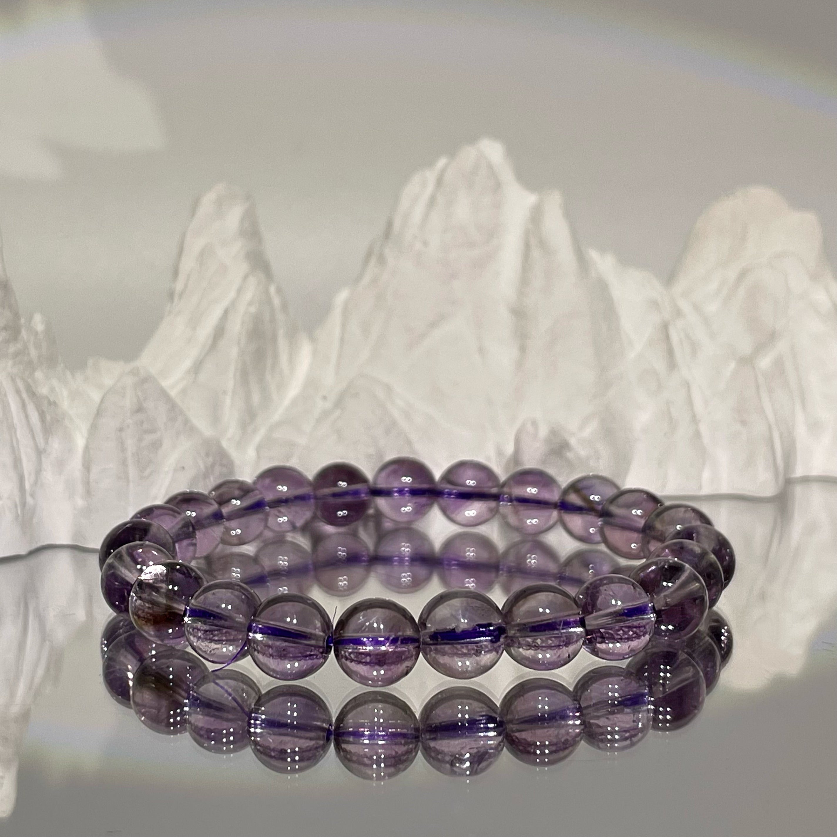 EnergyShine Ice-Clear Amethyst Bracelet - Stone of Intuition & Spiritual Protection - EnergyShine