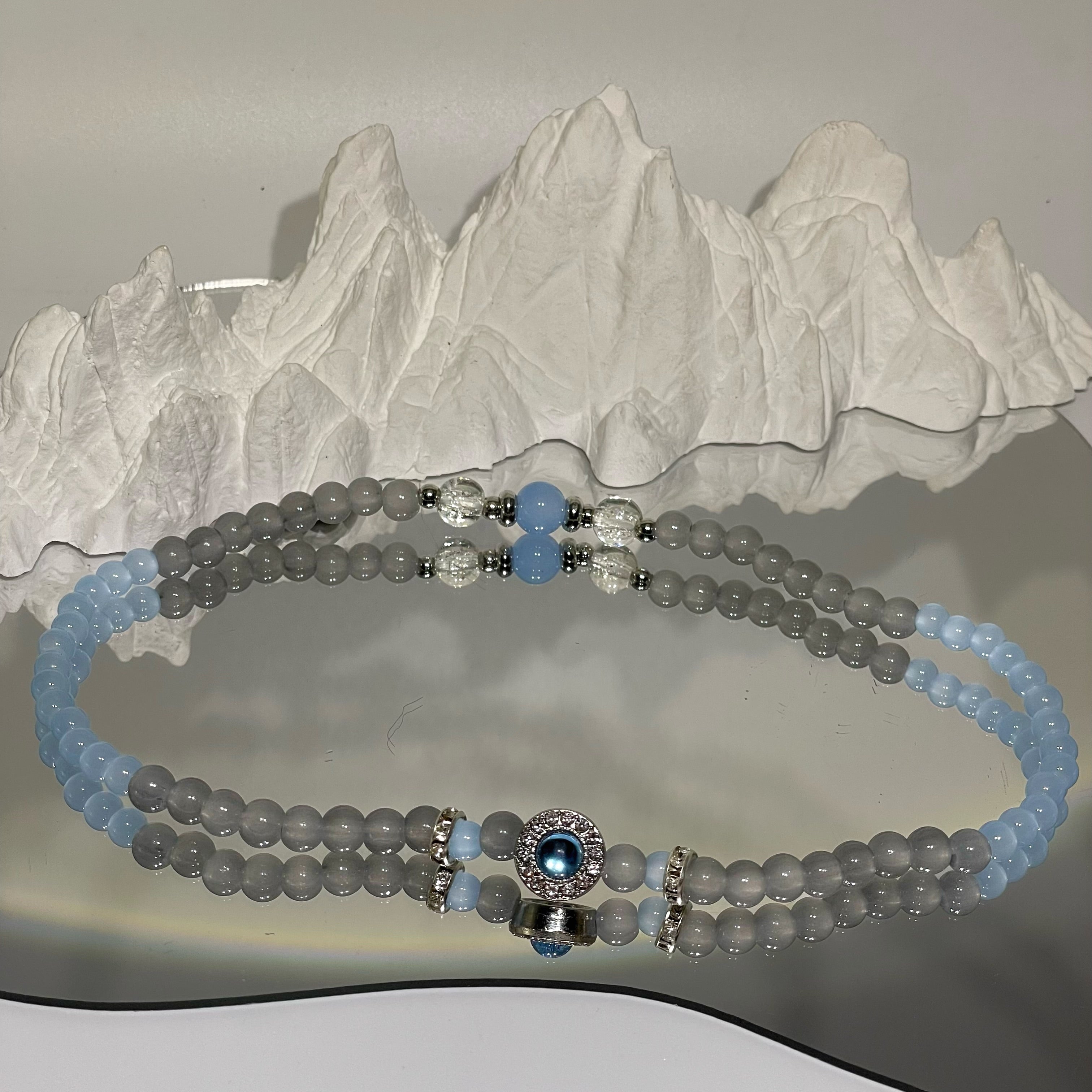 EnergyShine Clear Quartz & Aquamarine Bracelet - Amplified Clarity & Courage - EnergyShine