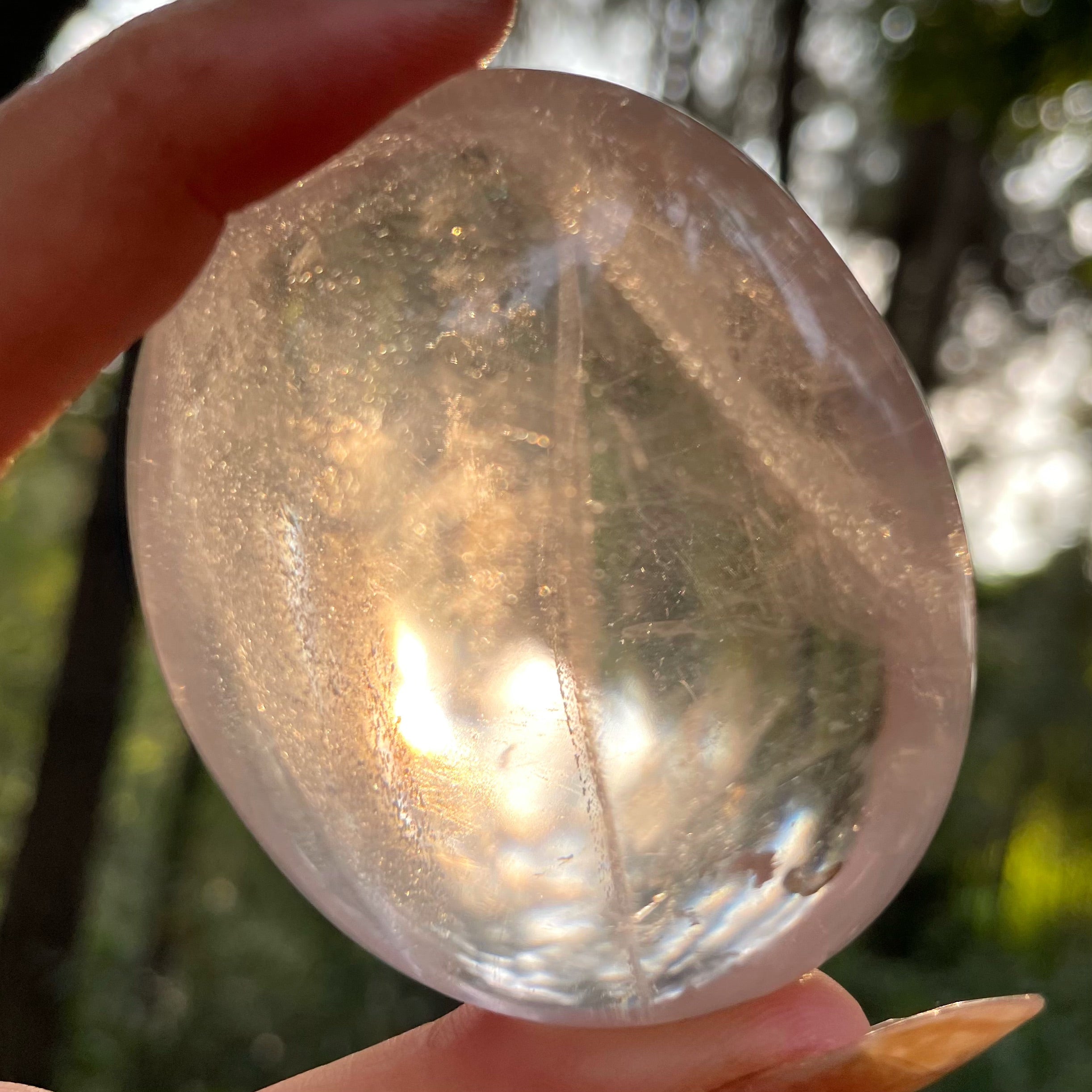 Energyshine Natural Clear Quartz Palm Stone | Energy Cleansing & Mindfulness Meditation Aid 🌟