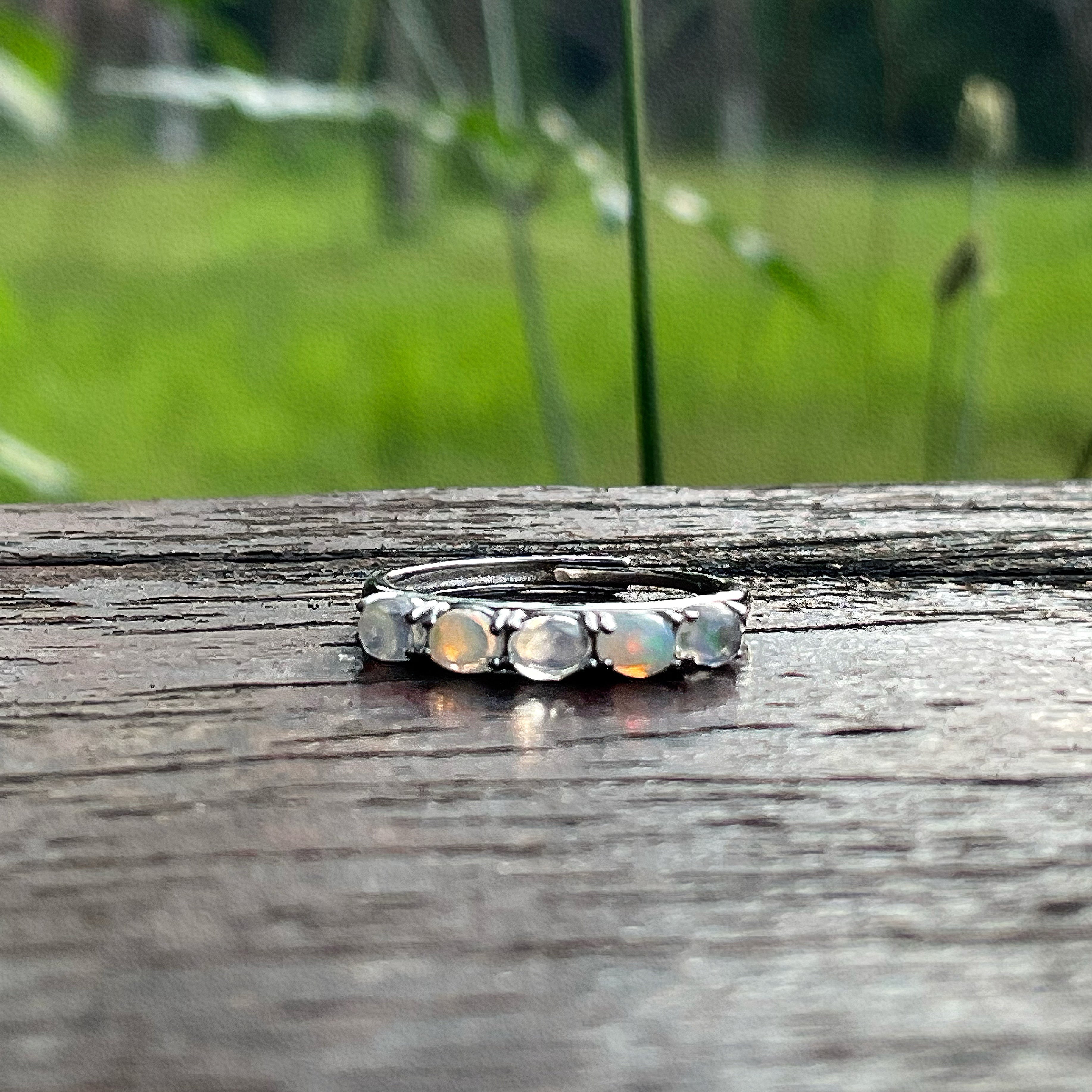 EnergyShine【Aura Capturer】Natural Opal Prong Ring - Your Personal Talisman of Luck