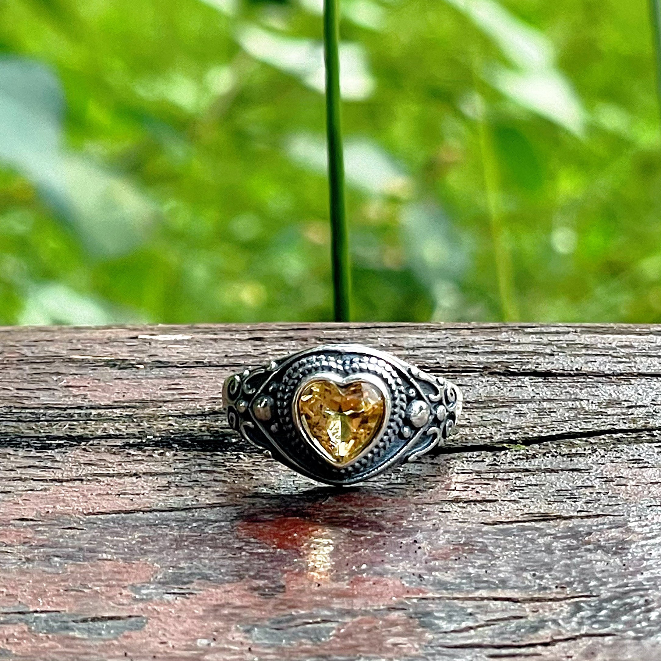 EnergyShine 💛 Natural Heart Citrine Ring