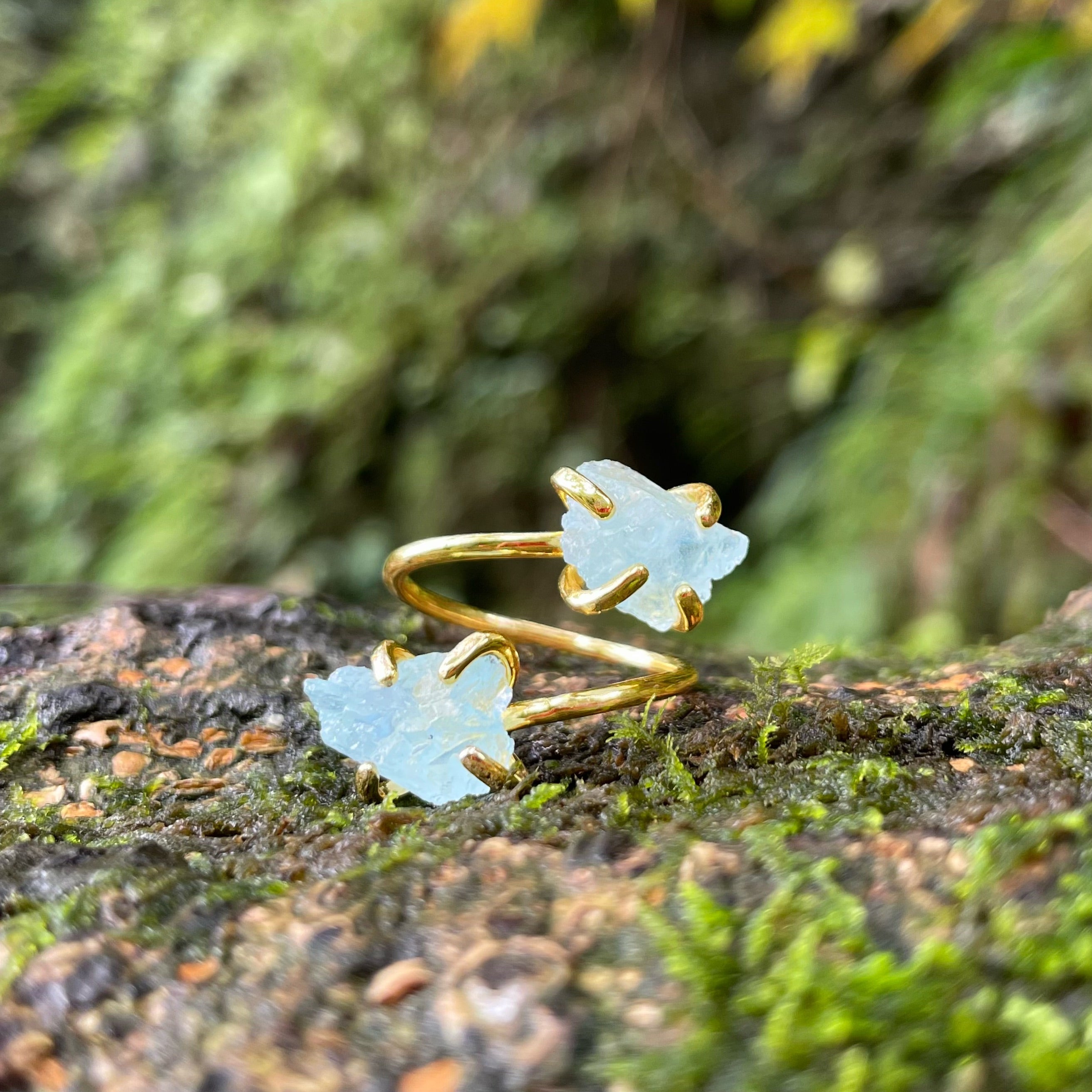 EnergyShine Natural Crystal Adjustable Wrap Ring