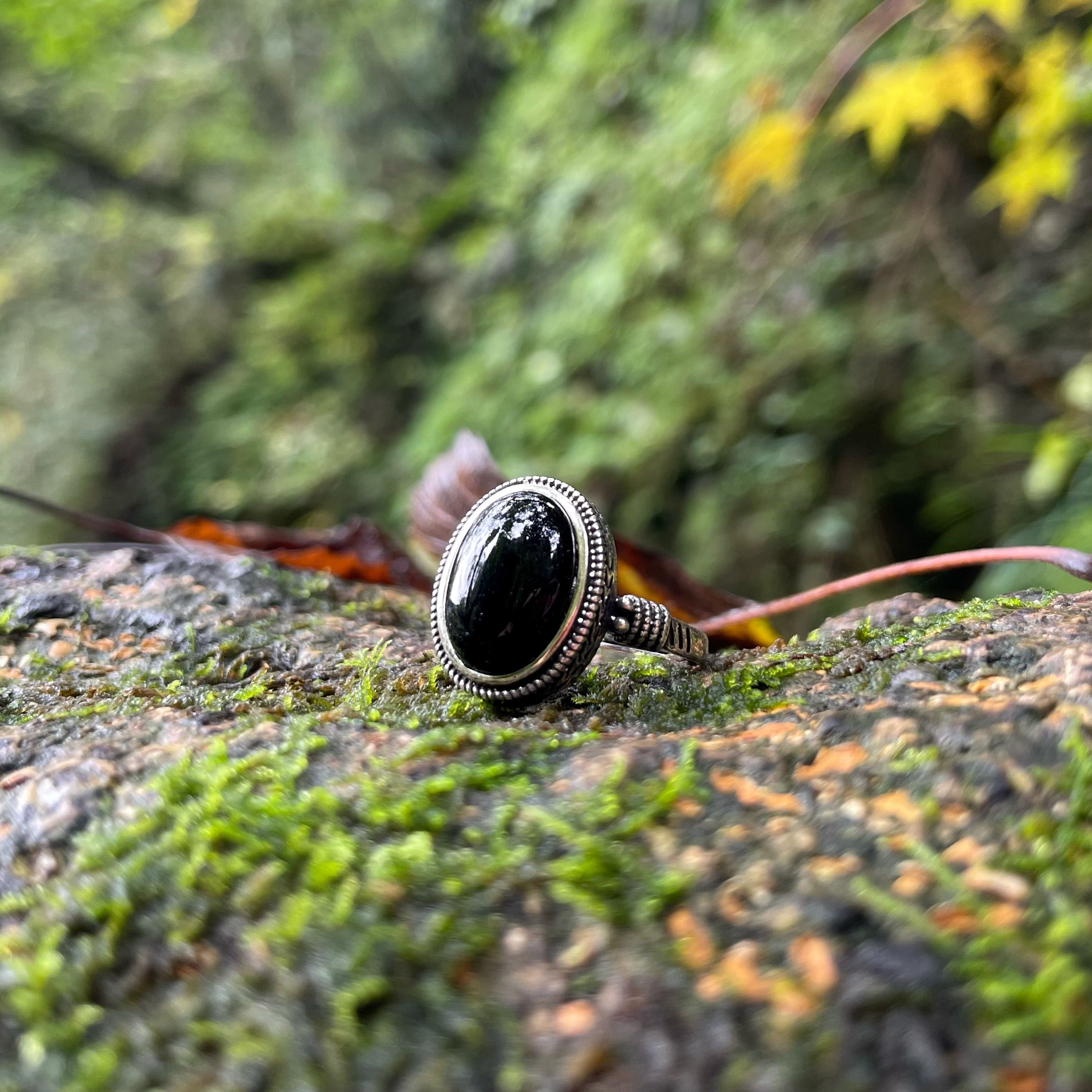 EnergyShine Natural Black Onyx Ring