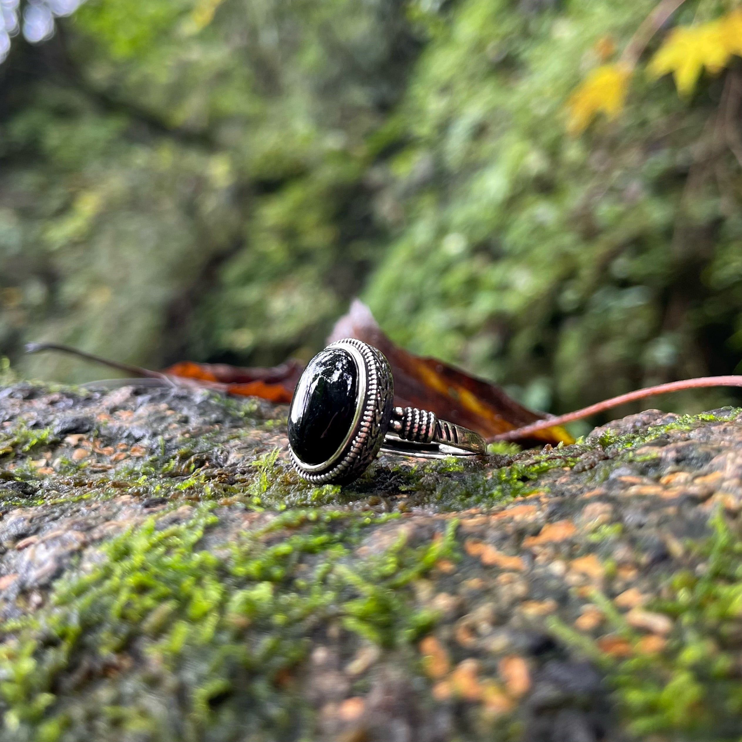 EnergyShine Natural Black Onyx Ring
