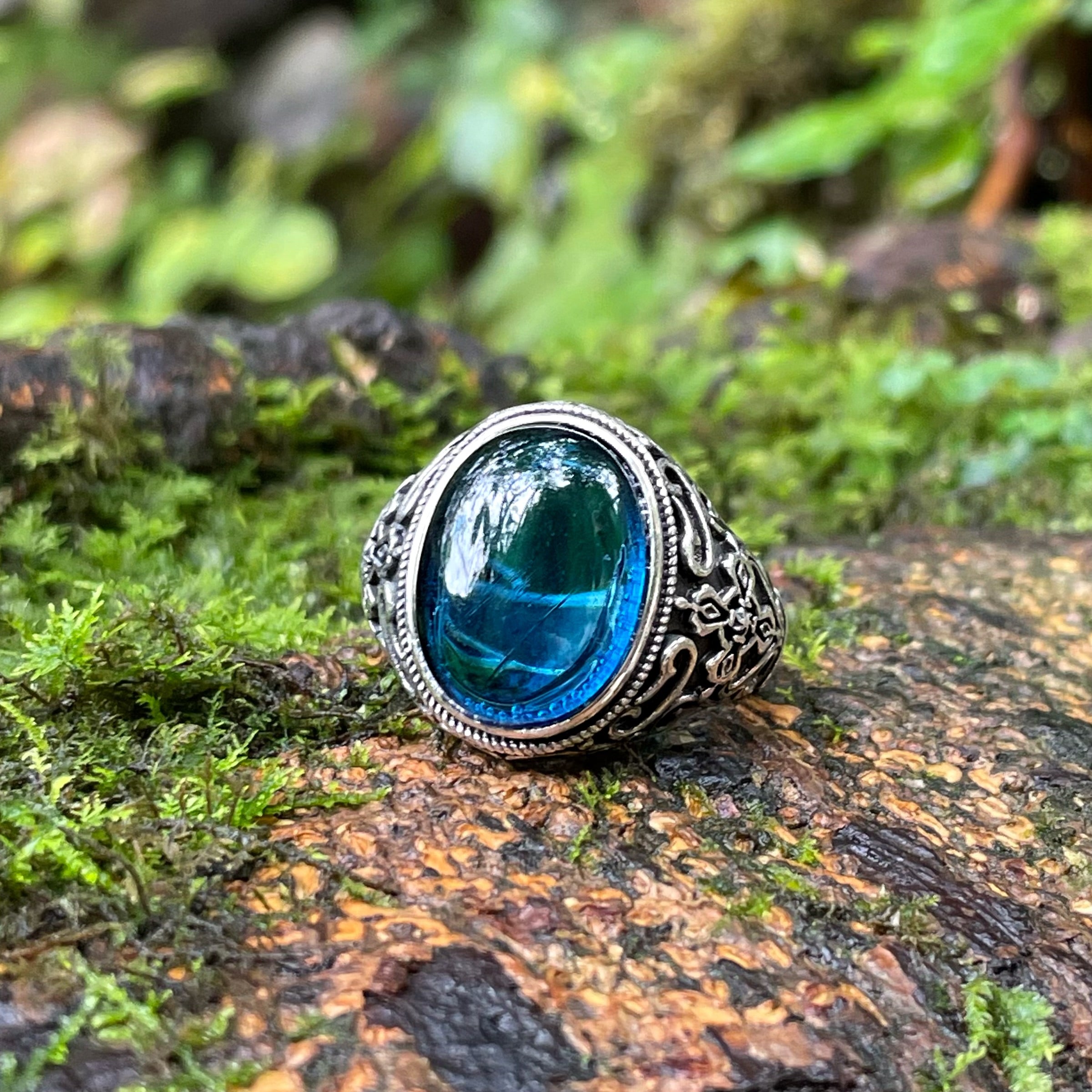 EnergyShine Natural Aquamarine Adjustable Ring | Healing Stone Jewelry