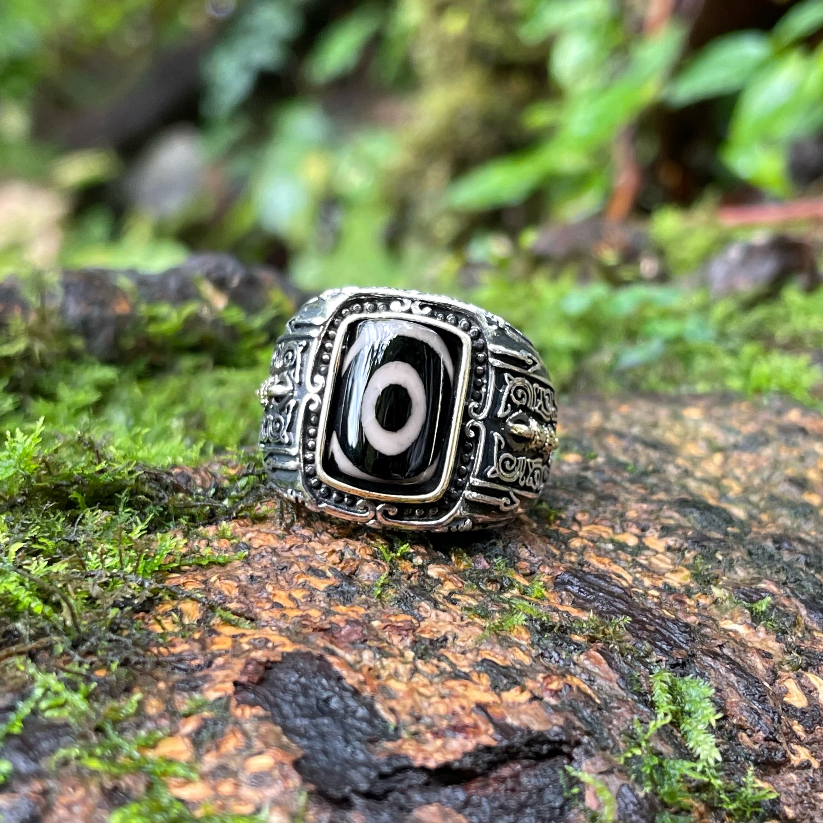 EnergyShine Tibetan Dzi Sliding Ring (Adjustable Size)