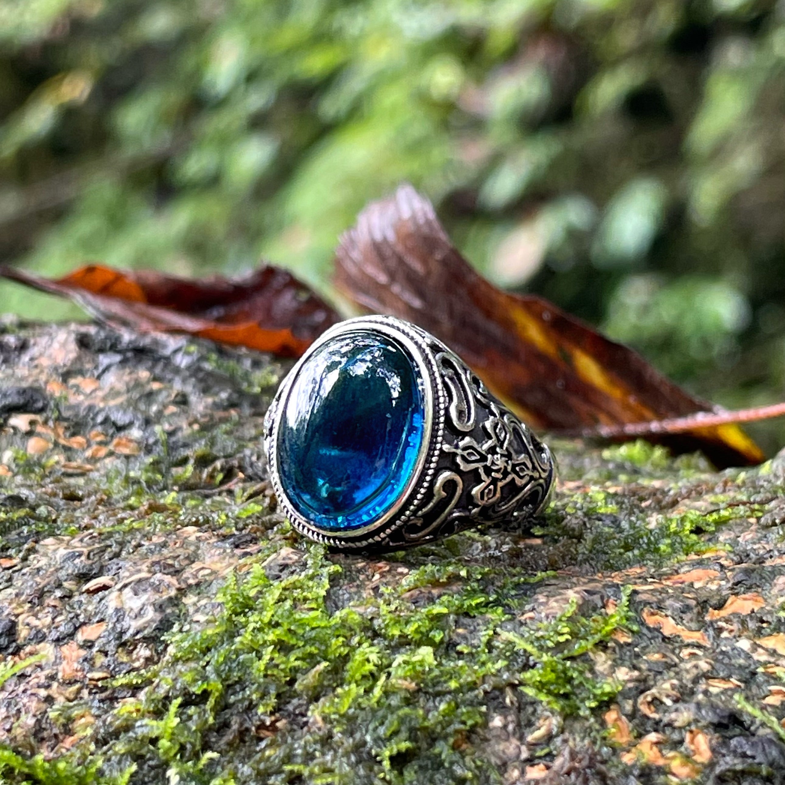 EnergyShine Natural Aquamarine Adjustable Ring | Healing Stone Jewelry