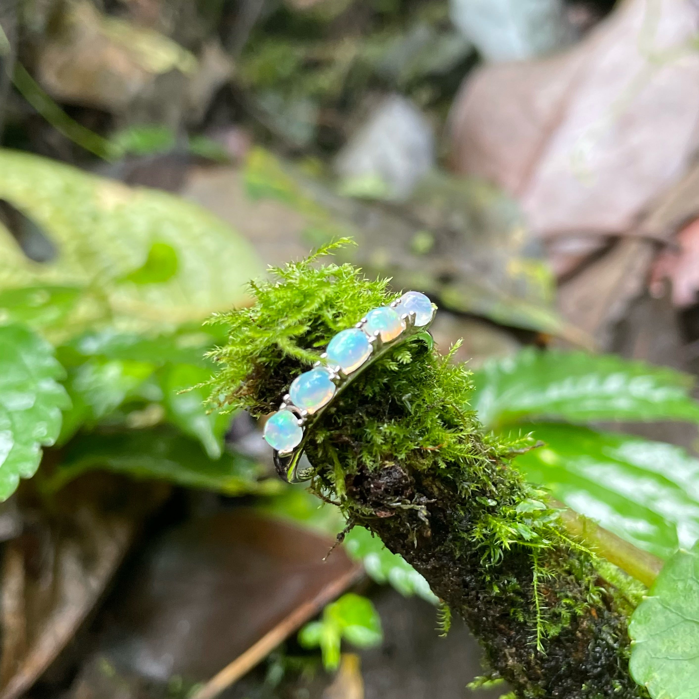 EnergyShine【Aura Capturer】Natural Opal Prong Ring - Your Personal Talisman of Luck