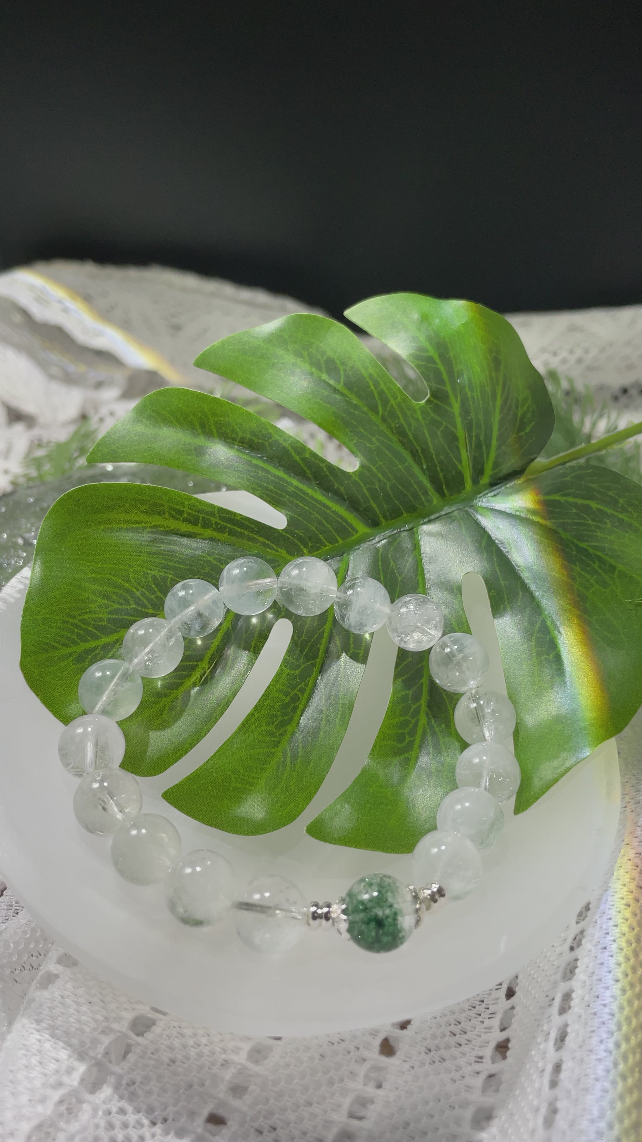 EnergyShine Pure Natural Ice-Green Azeztulite Crystal Bracelet