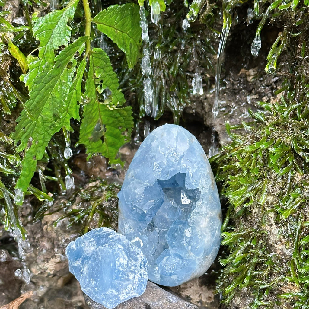 EnergyShine Natural Celestine Geode | A Piece of the Sky · Serene Communication & Space Purification