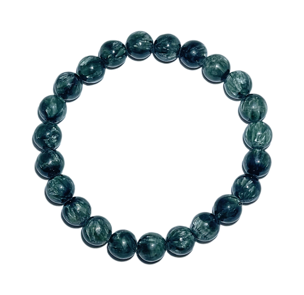 Energyshine Natural Seraphinite Stone Single-Strand Bracelet - EnergyShine