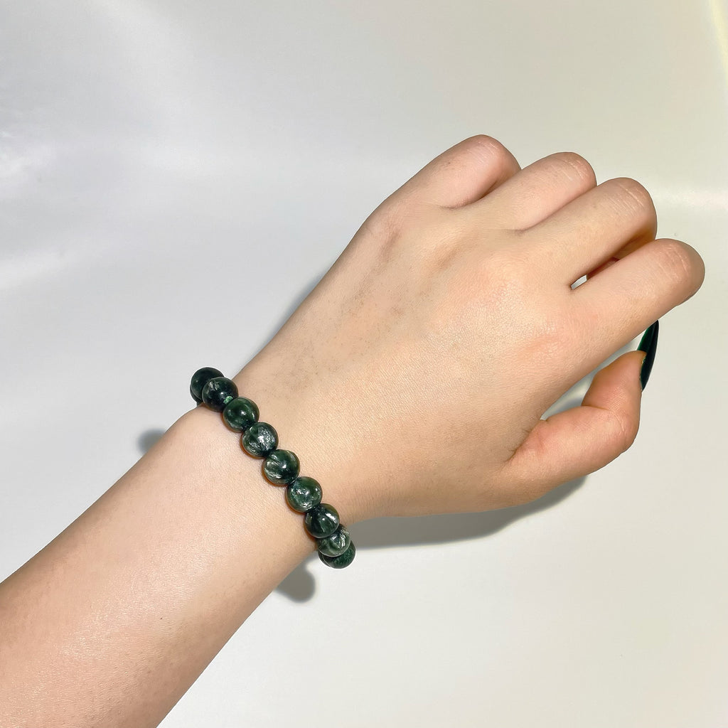 Energyshine Natural Seraphinite Stone Single-Strand Bracelet - EnergyShine
