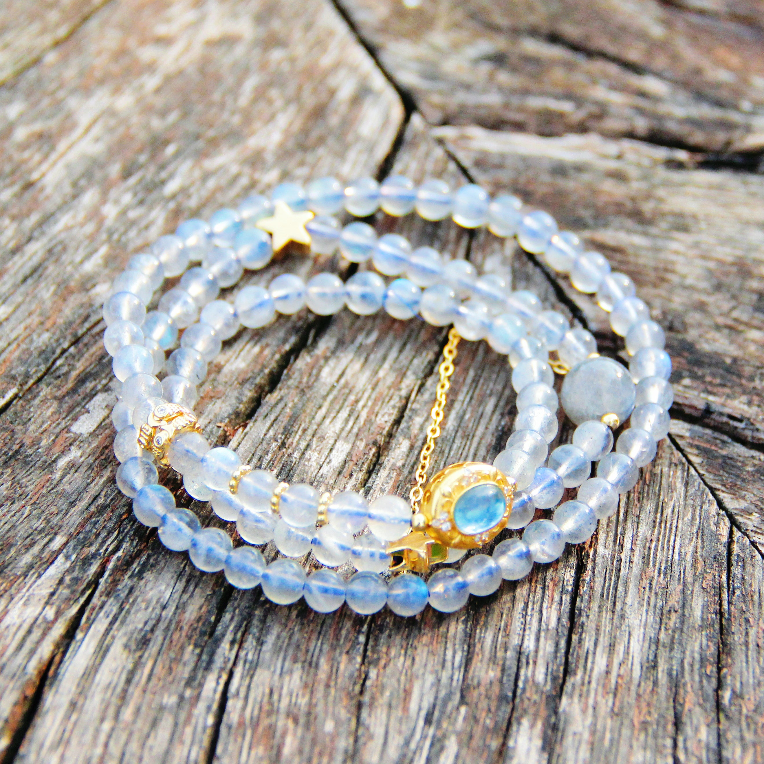 Energyshine Grey Moonstone Double-Strand Bracelet