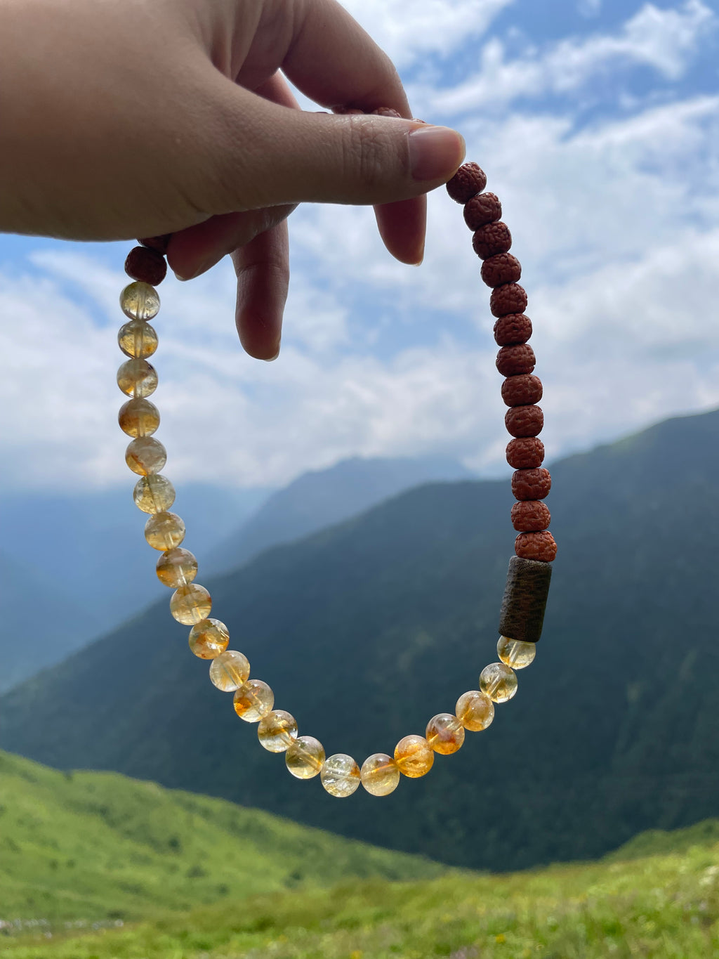 EnergyShine Citrine & Rudraksha Mala Bracelet