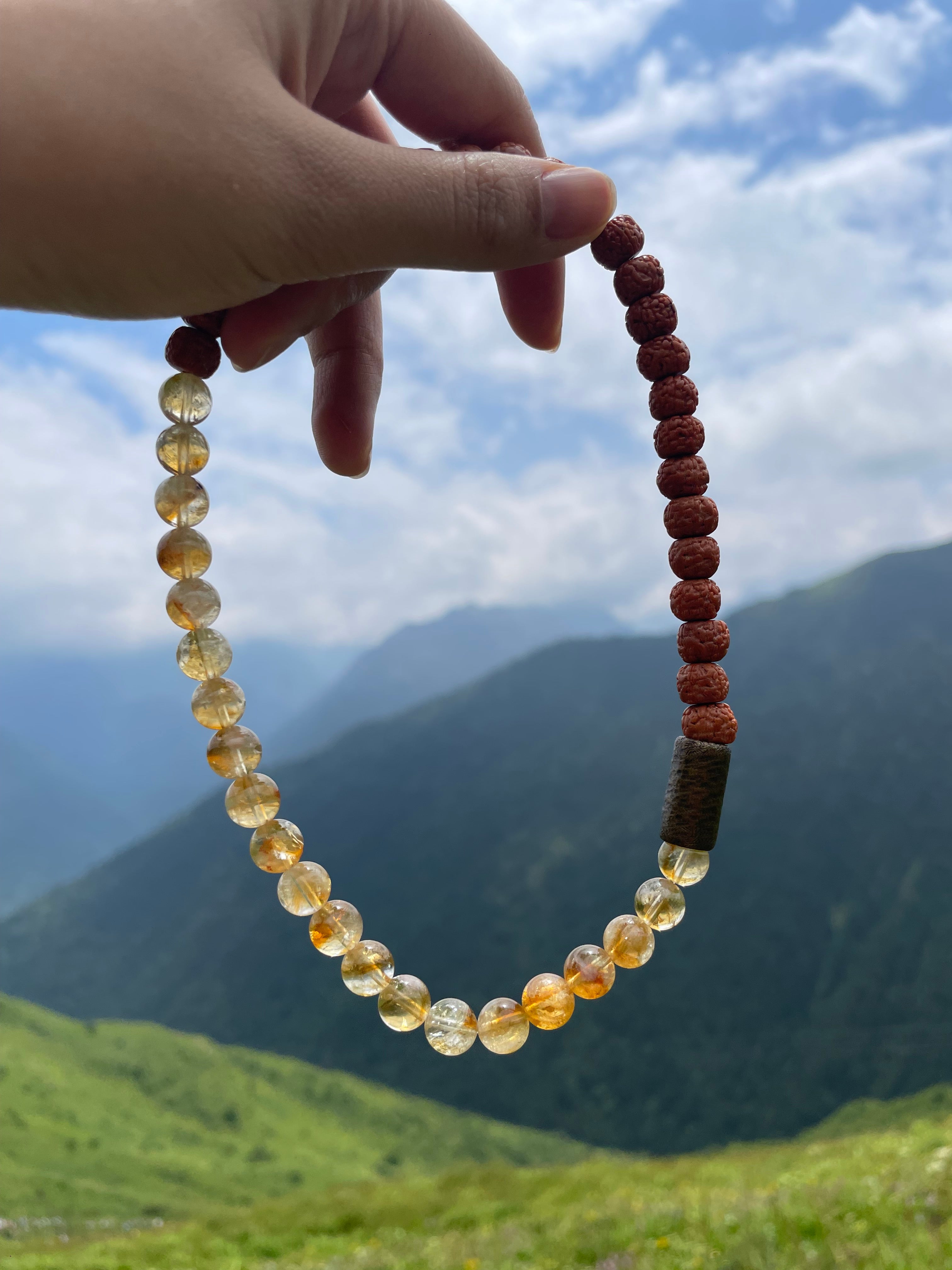 EnergyShine Citrine & Rudraksha Mala Bracelet