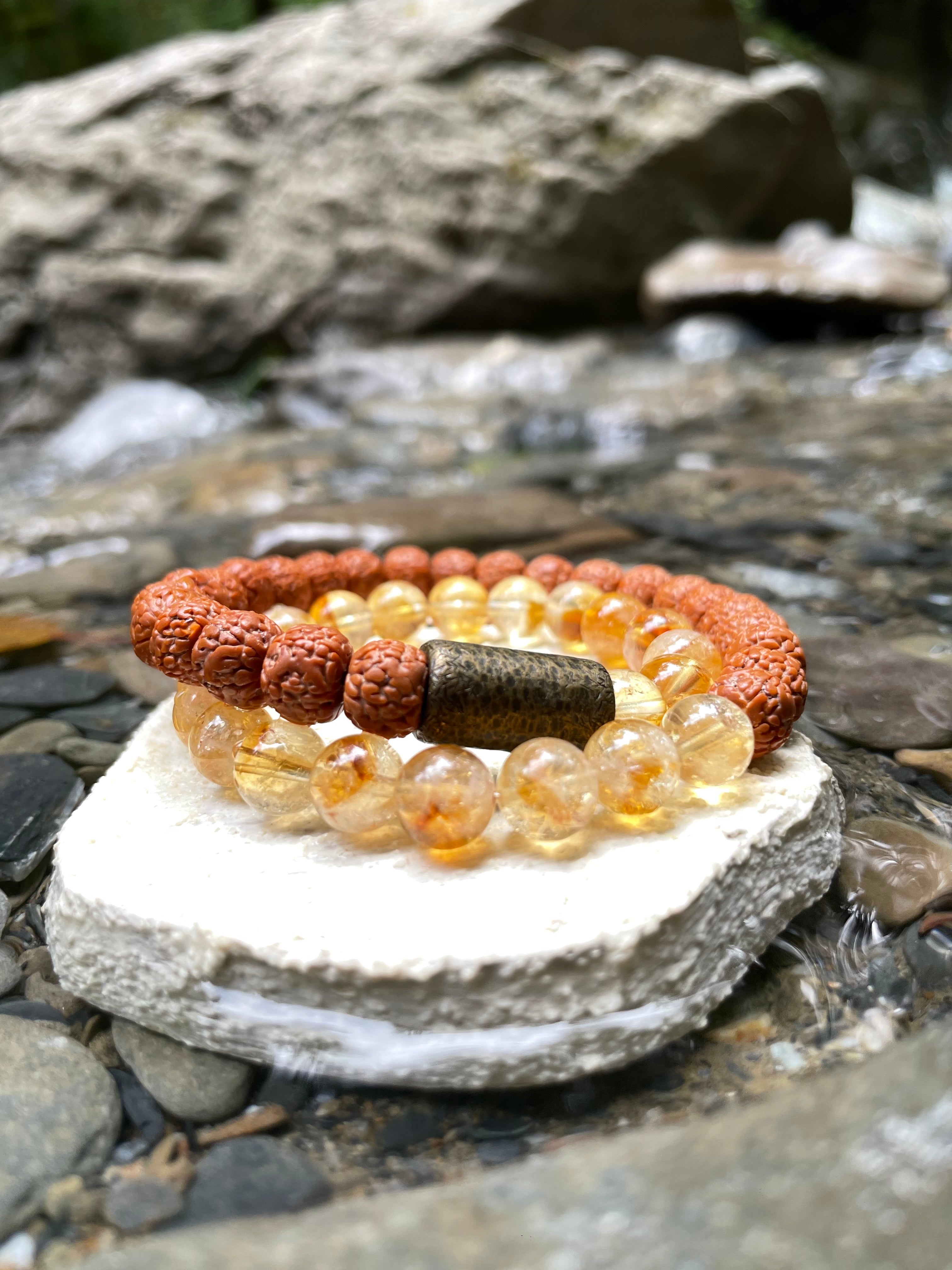 EnergyShine Citrine & Rudraksha Mala Bracelet