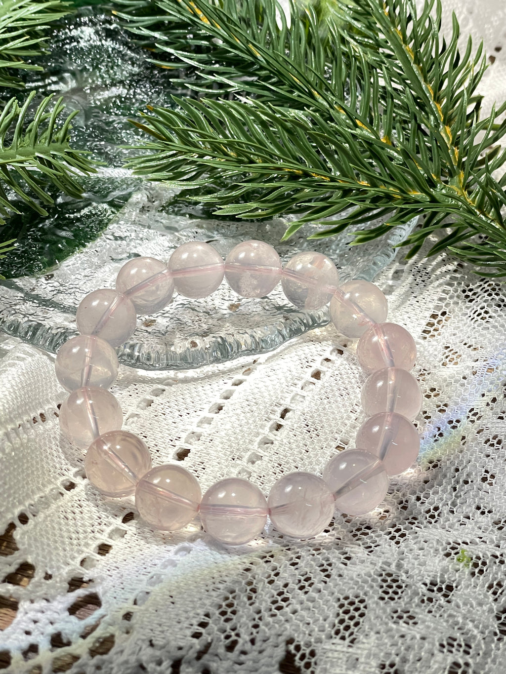 Energyshine Natural Pink Star Quartz Crystal Bracelet