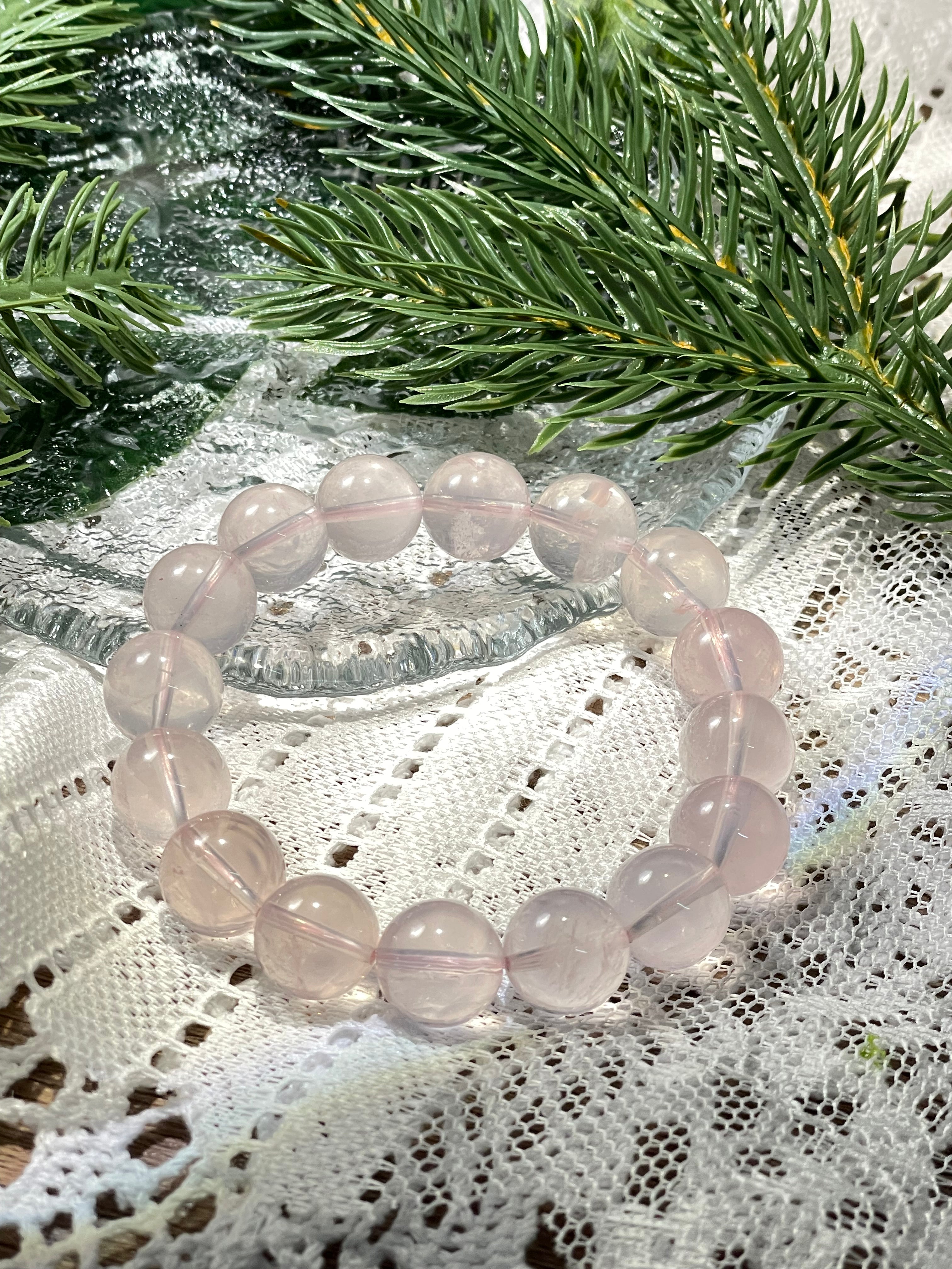 Energyshine Natural Pink Star Quartz Crystal Bracelet