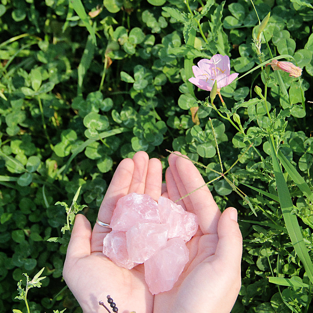 EnergyShine Natural Raw Rose Quartz Crystal
