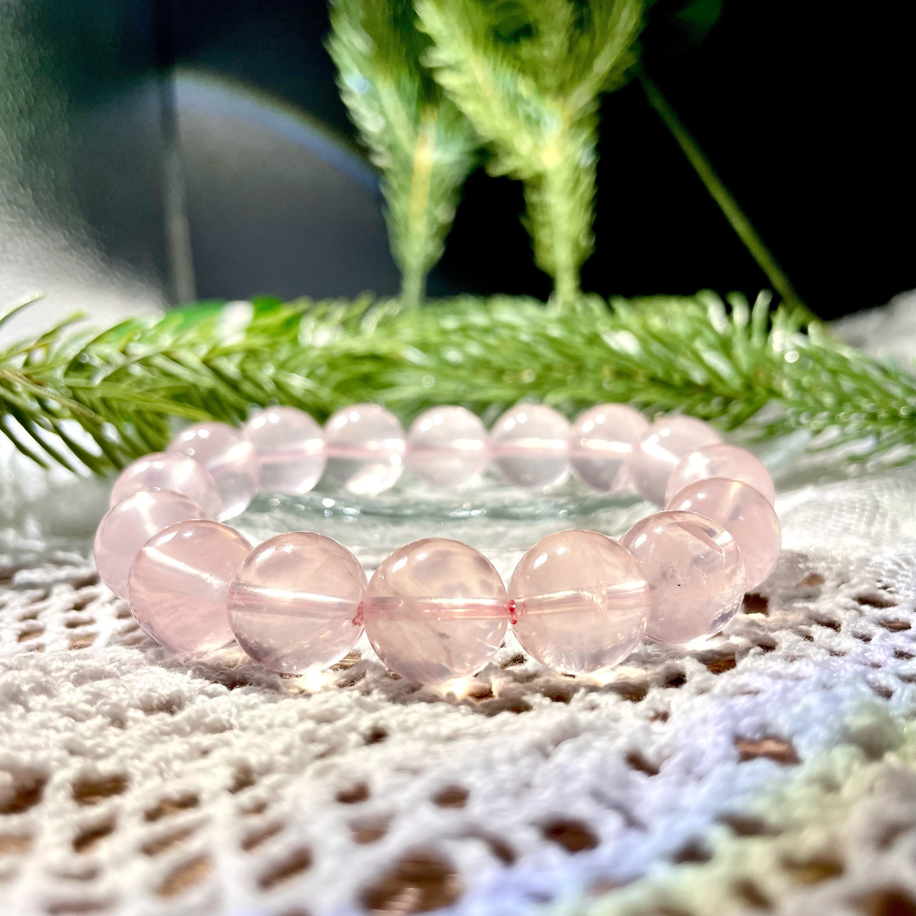 Energyshine Natural Pink Star Quartz Crystal Bracelet
