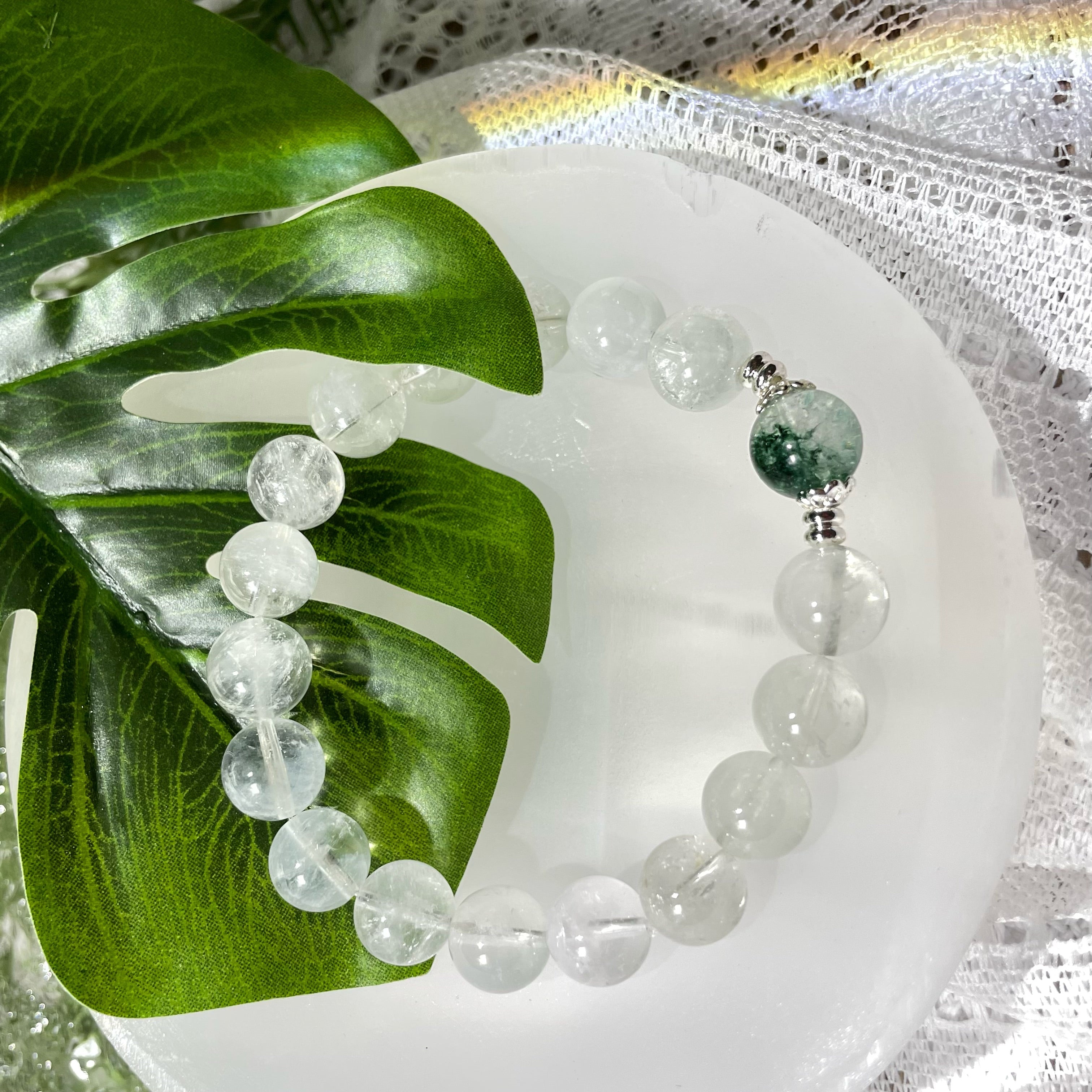 EnergyShine Pure Natural Ice-Green Azeztulite Crystal Bracelet