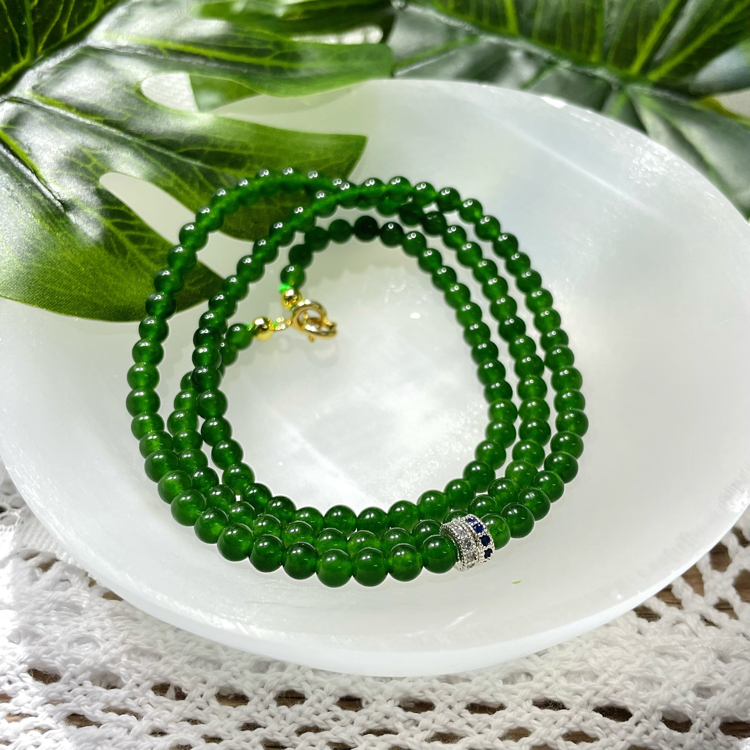 Energyshine Natural Guatemalan Ice-Type Jadeite Beaded Necklace/Bracelet