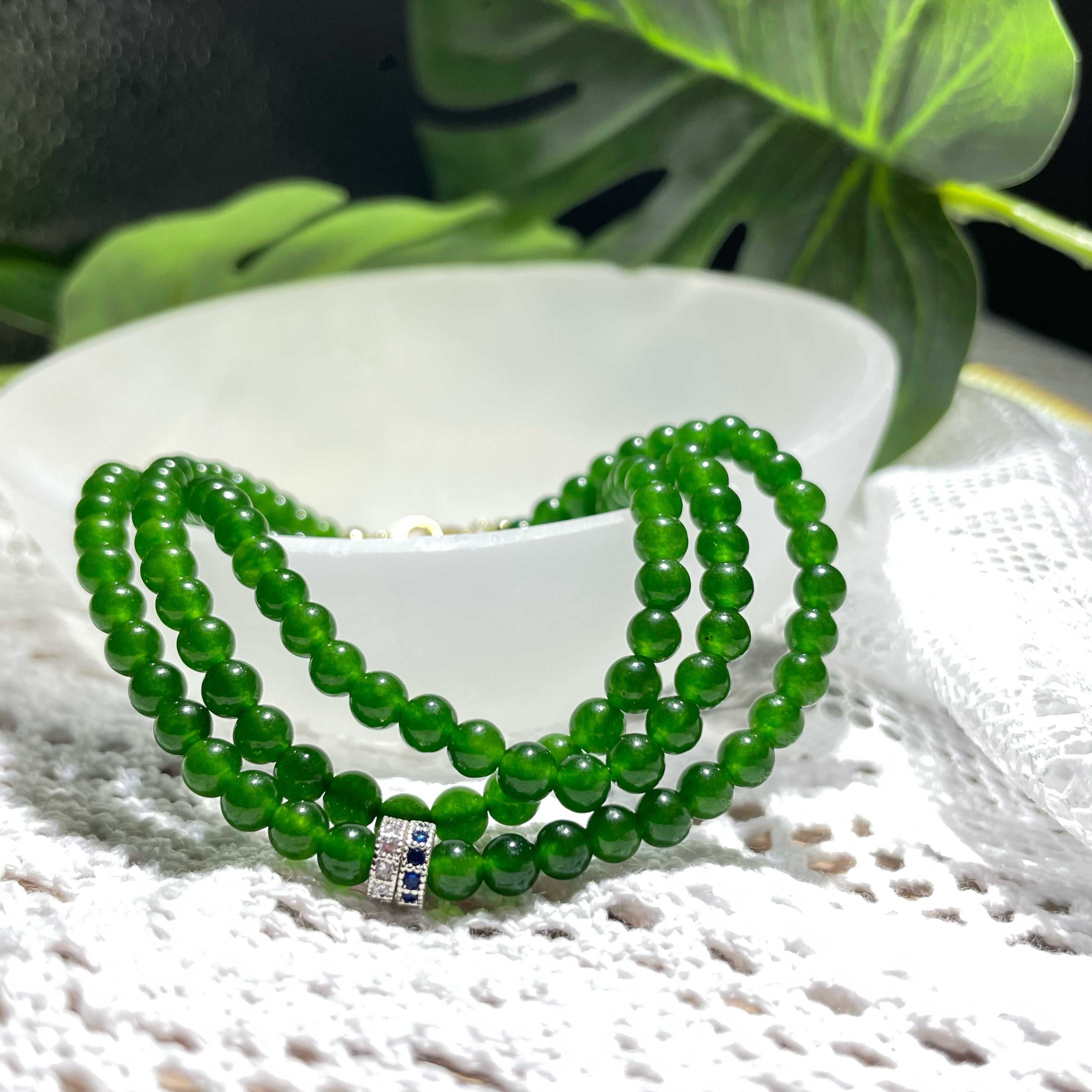 Energyshine Natural Guatemalan Ice-Type Jadeite Beaded Necklace/Bracelet