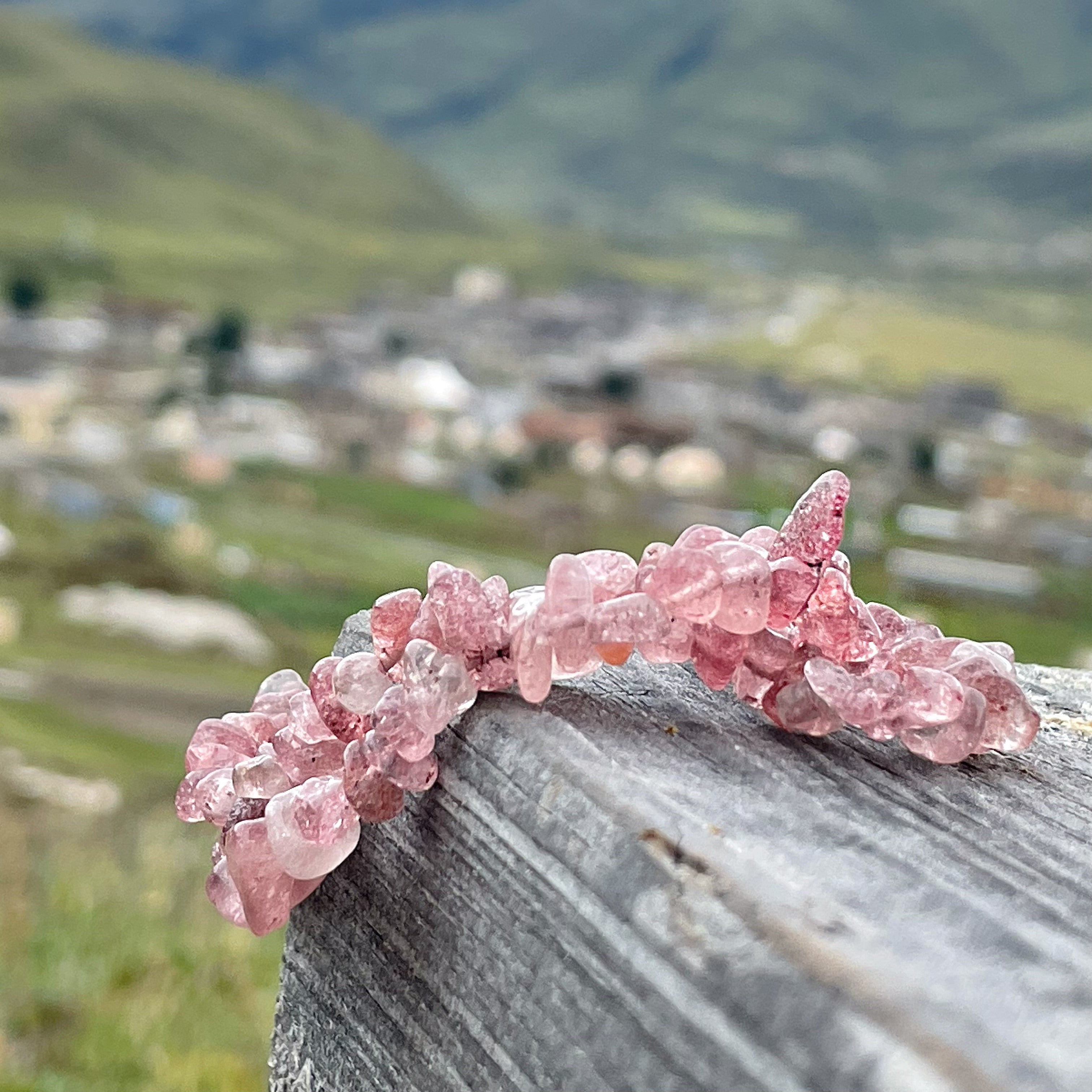 EnergyShine Natural Crystal Chip Multi-Wrap Bracelet